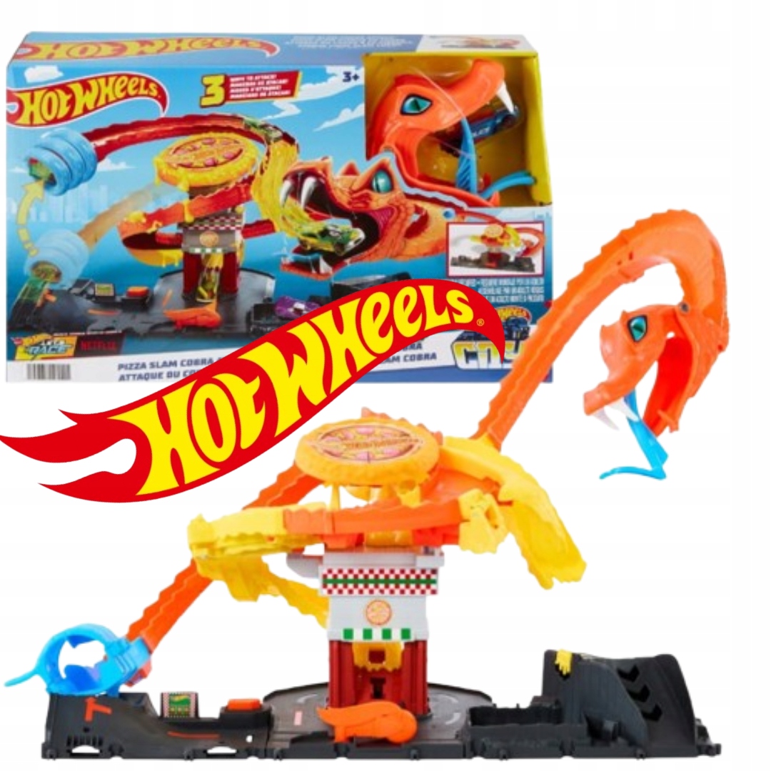 Hot Wheels Zestaw Atak Kobry Tor Wyścigowy Odjazdowa Pizza Samochodzik