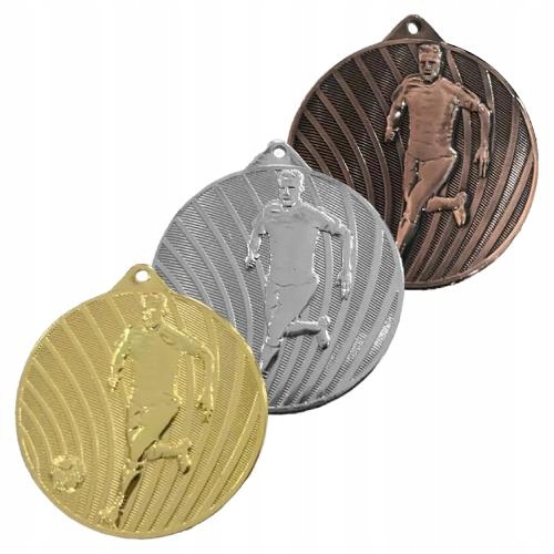 50x Fotbalová medaile Zlato, Stříbro, Bronz dle výběru, medaile 5 cm, stuha popis
