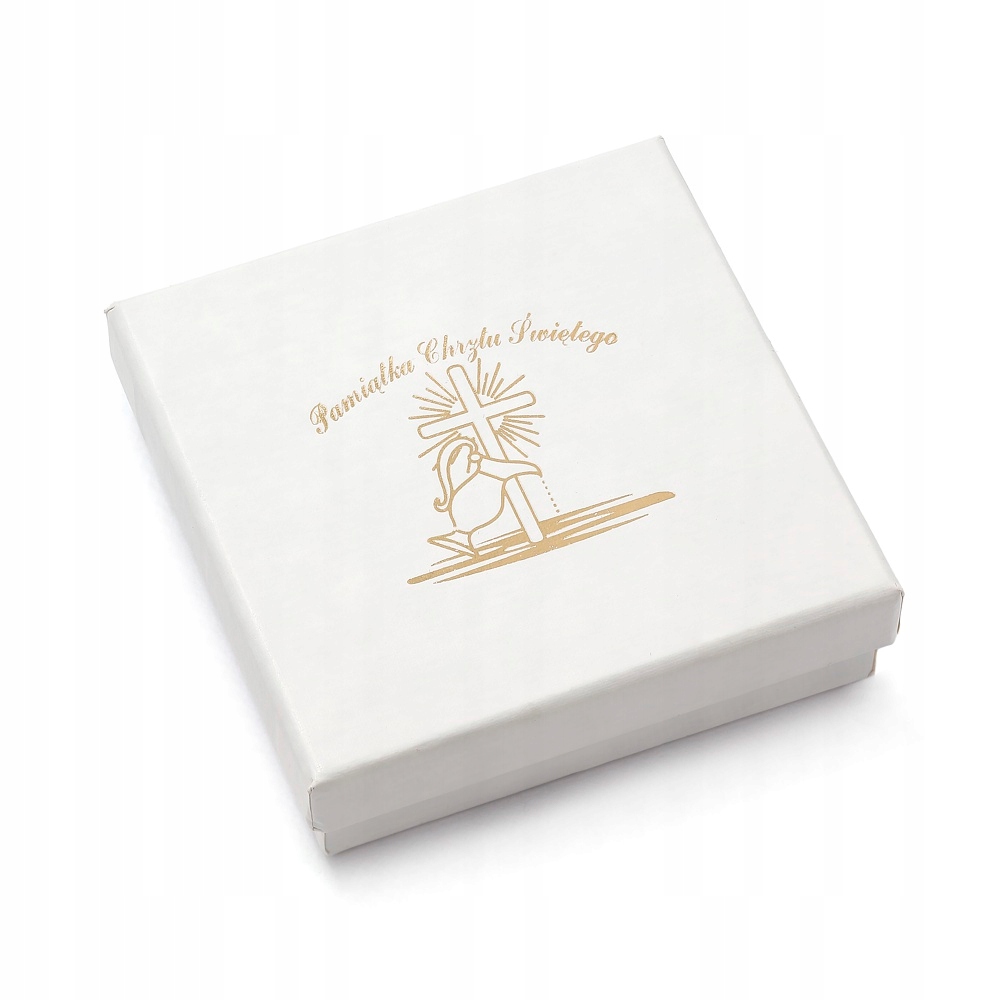 ŁAŃCUSZEK SREBRNY 925 KRZYŻYK D800 CHRZEST 45CM Materiał Srebro