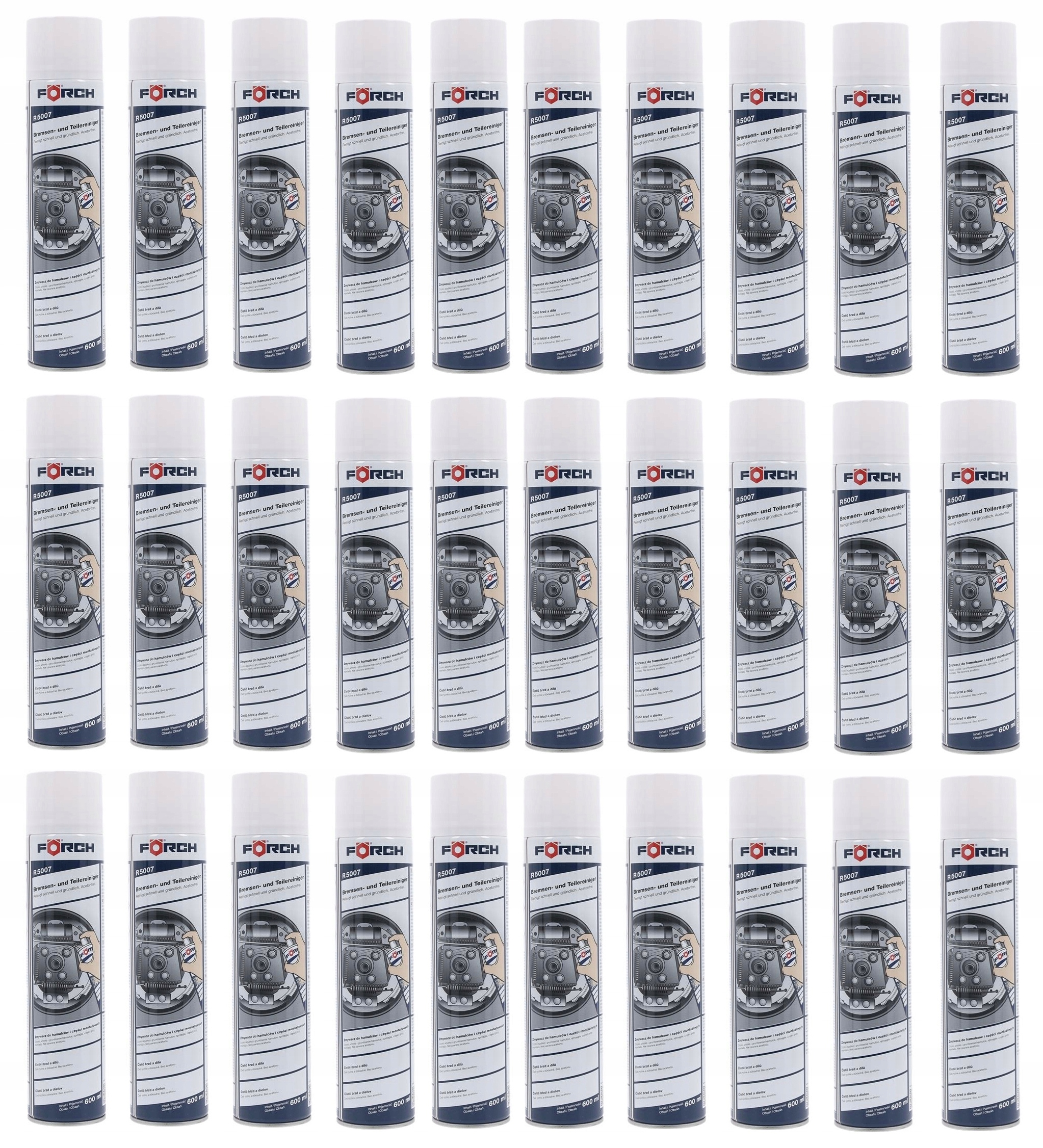 30x Zmywacz spray do czyszczenia hamulców Forch R5007 600ml