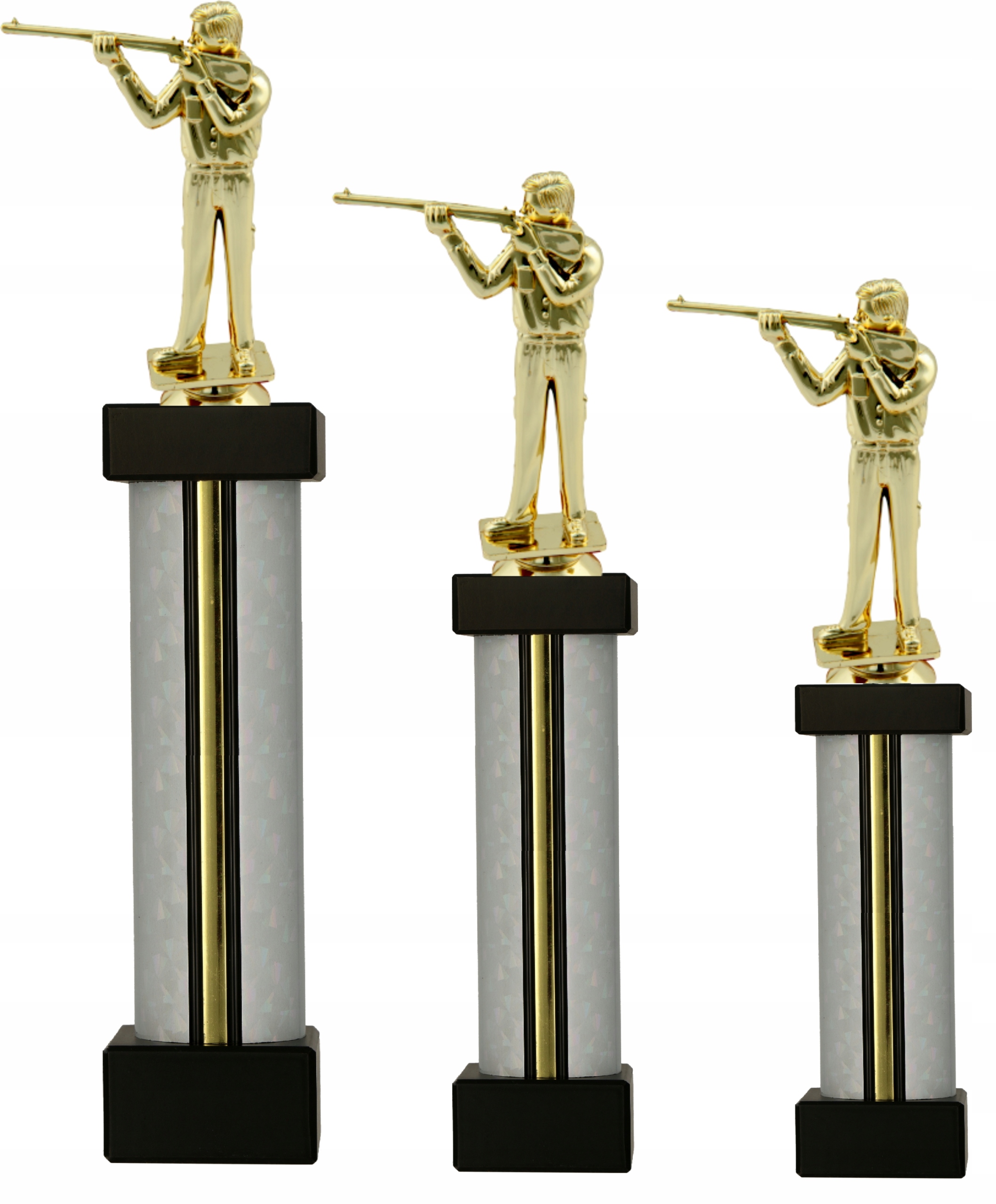 Sada střeleckých trofejí Střelec puška zbraň dlouhá 37, 32, 28 cm popis