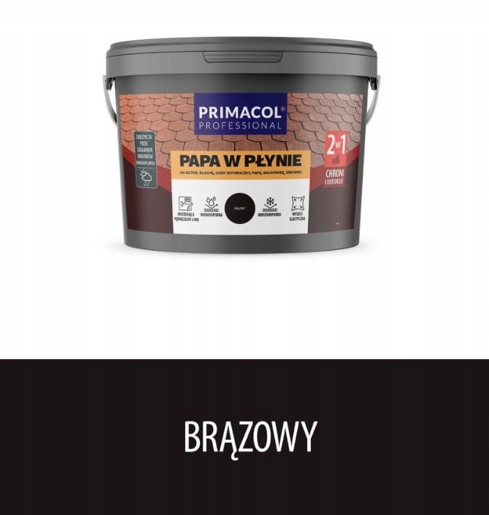 Papa w płynie brązowy 6 kg Primacol Na Beton Blachę Gont Papę Drewno