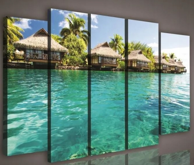 Obraz 150x100 Tropické rajské ostrovy tyrkysové palmy relax exotika more leto