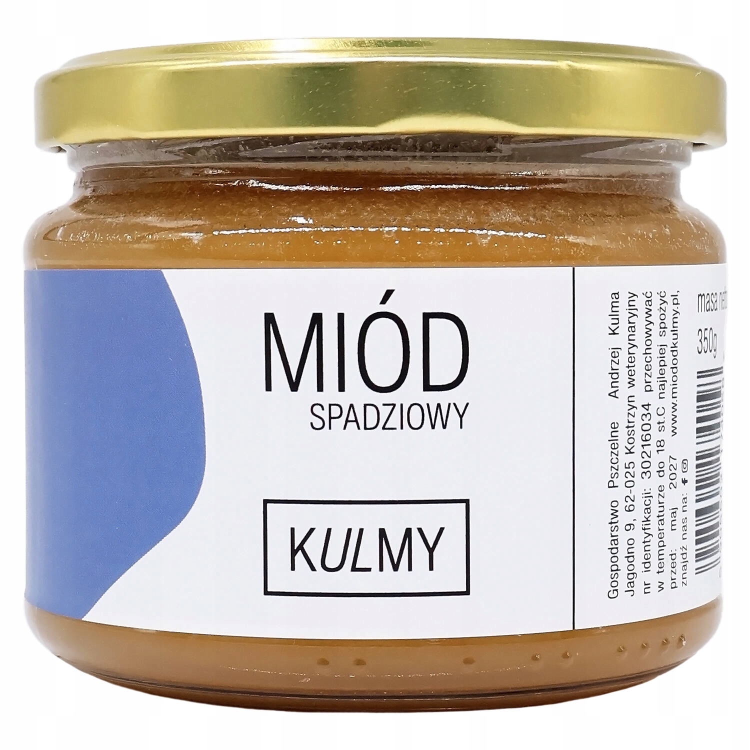 2x Medovicový med přírodní, čerstvý, 350 g Miód od Kulmy