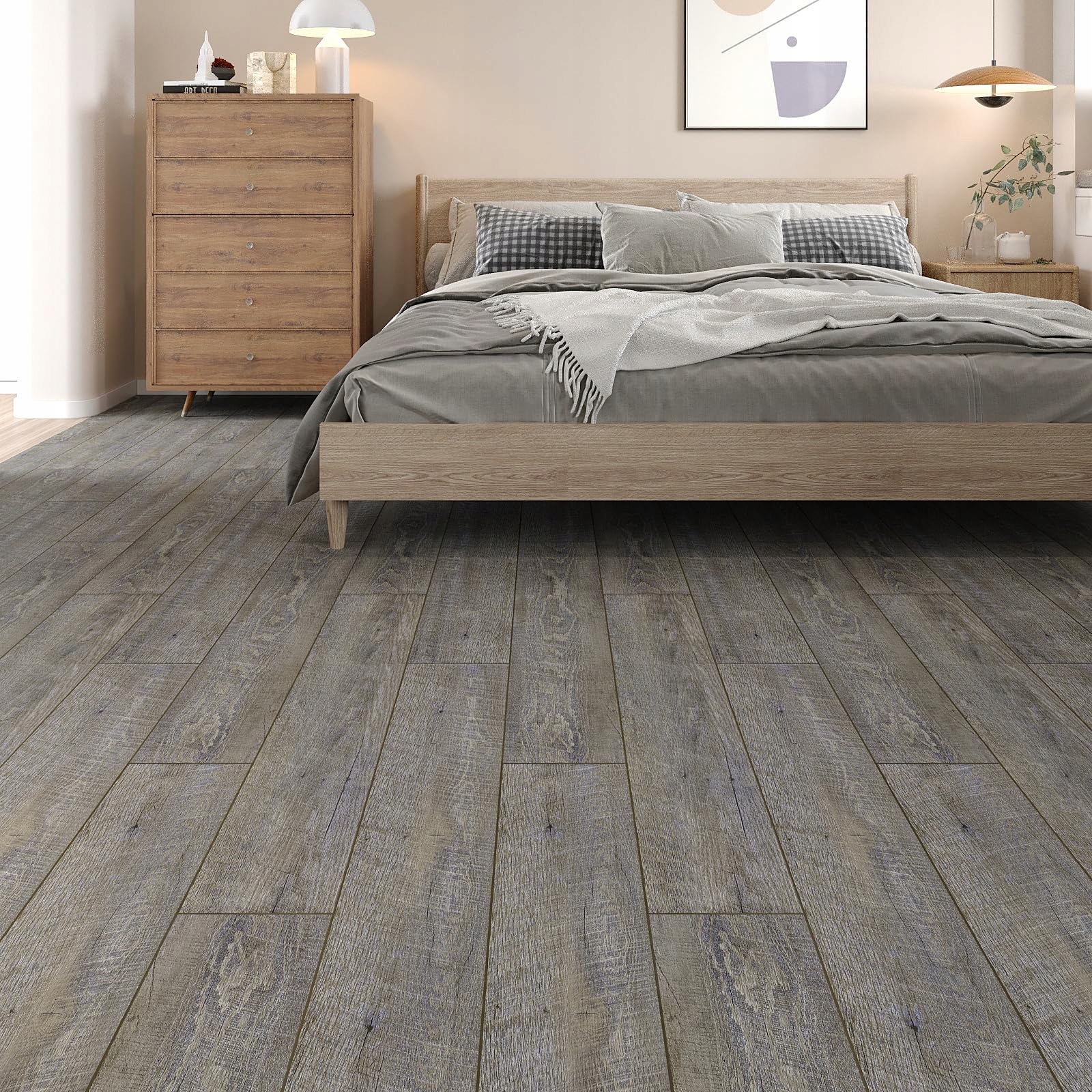 Pvc samolepicí podlahové dlaždice 2,16 m² 16 Kusů 90x15 cm Šedé dřevo