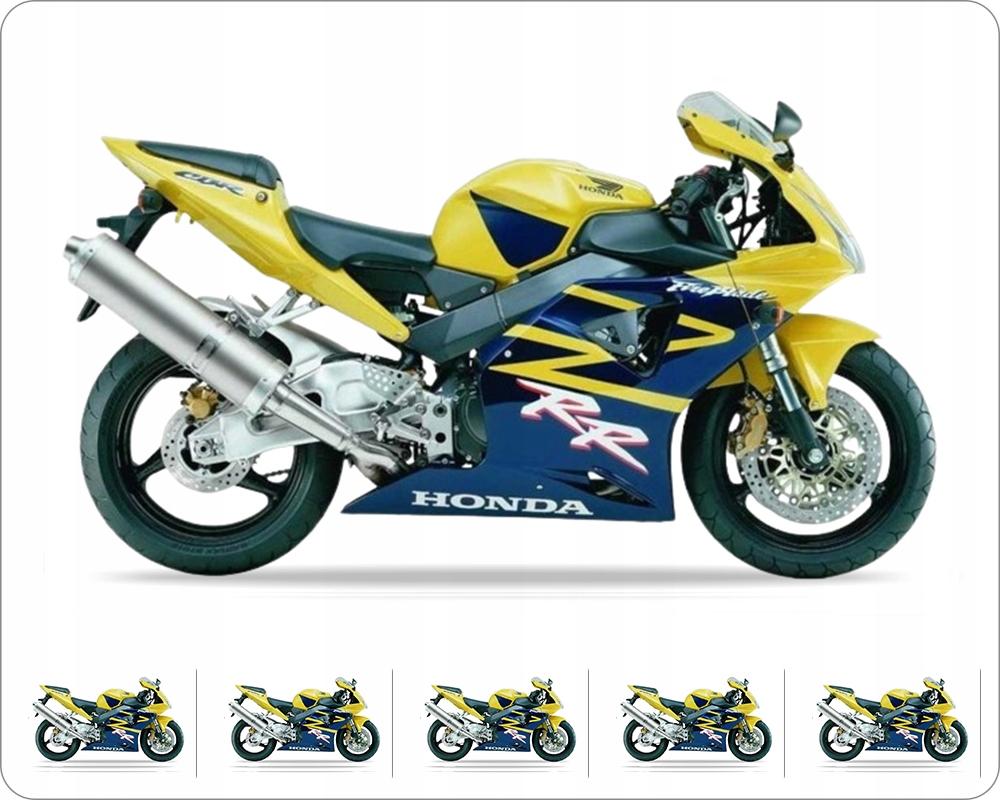 Samolepky Juula Honda Cbr 954 Rr 2002-2003 Fireblade Žluto-tmavě-modré