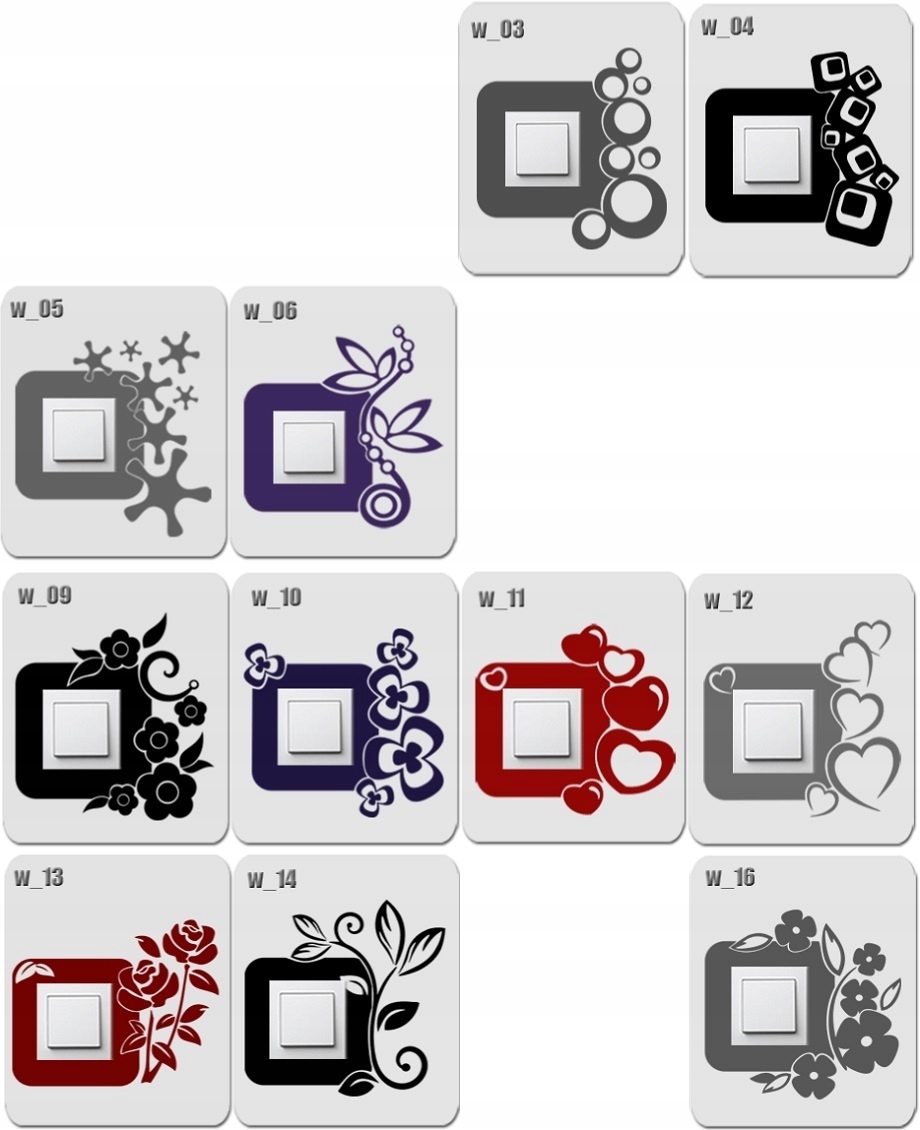 Naklejki WELUROWE pod włączniki kontakty NAKLEJKA welurowa pod kontakt Marka STUDIO GRAFIKI