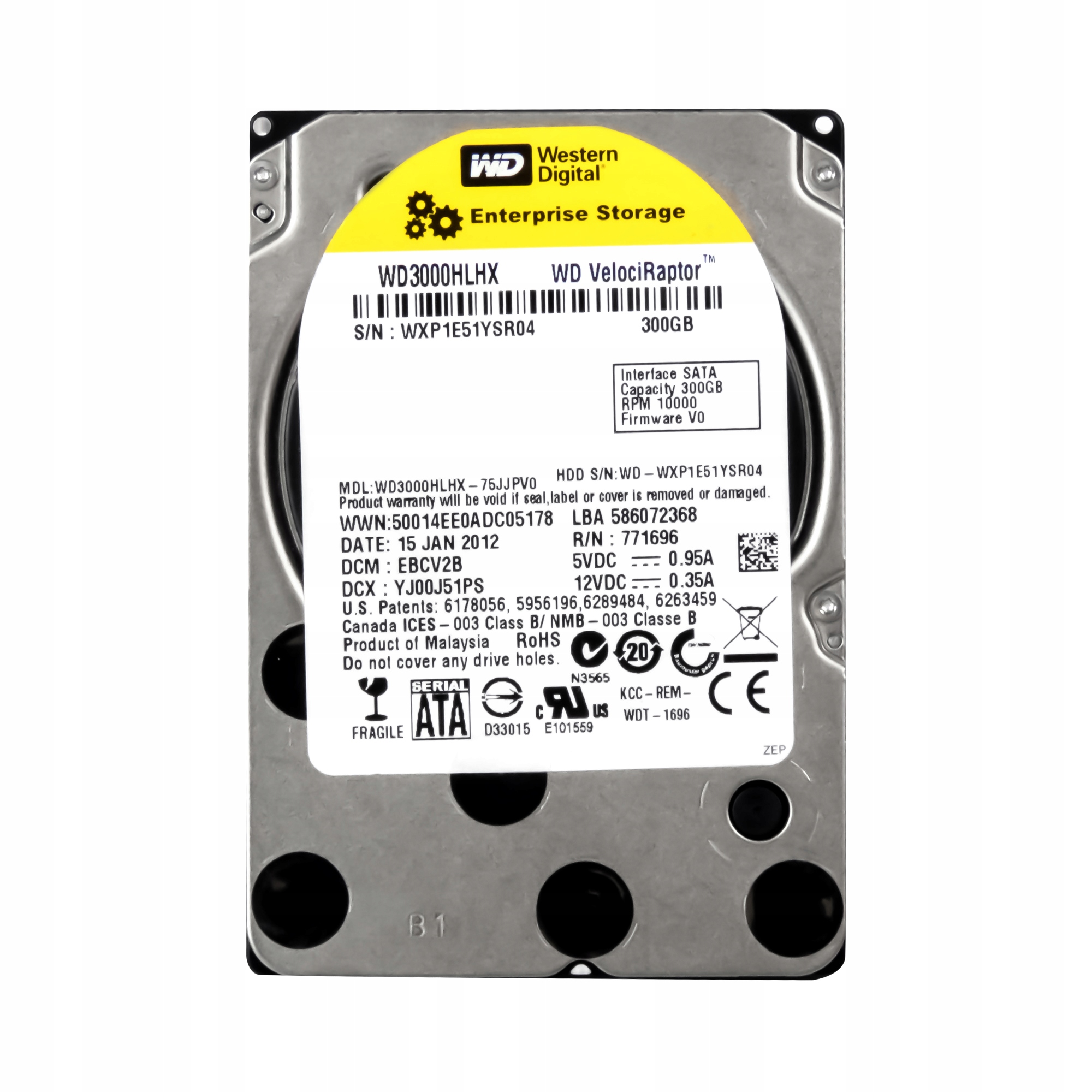 Wd VelociRaptor 300GB 10K 32MB Sata III 2.5'' WD3000HLHX