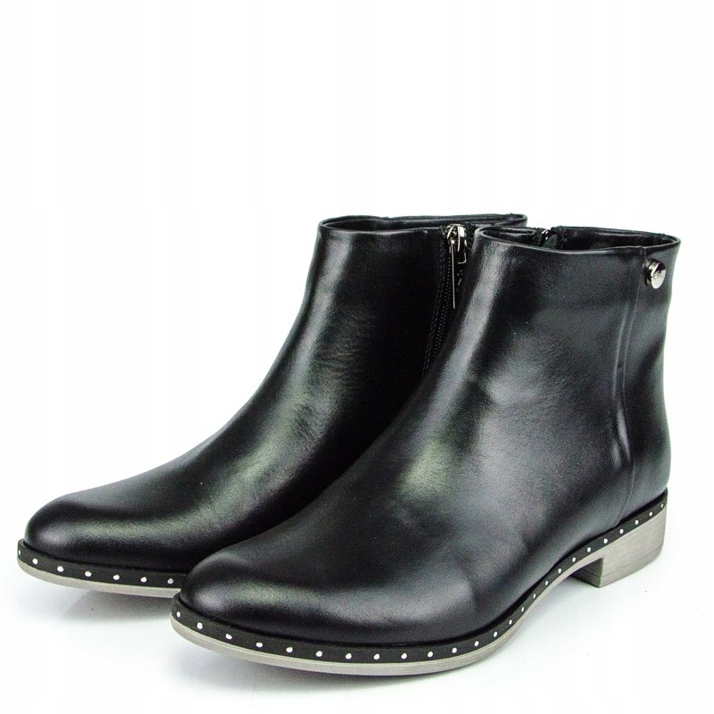 CARINII B5205 BOTKI SZTYBLETY SKÓRA LICO CZARNE 38 Rozmiar 38