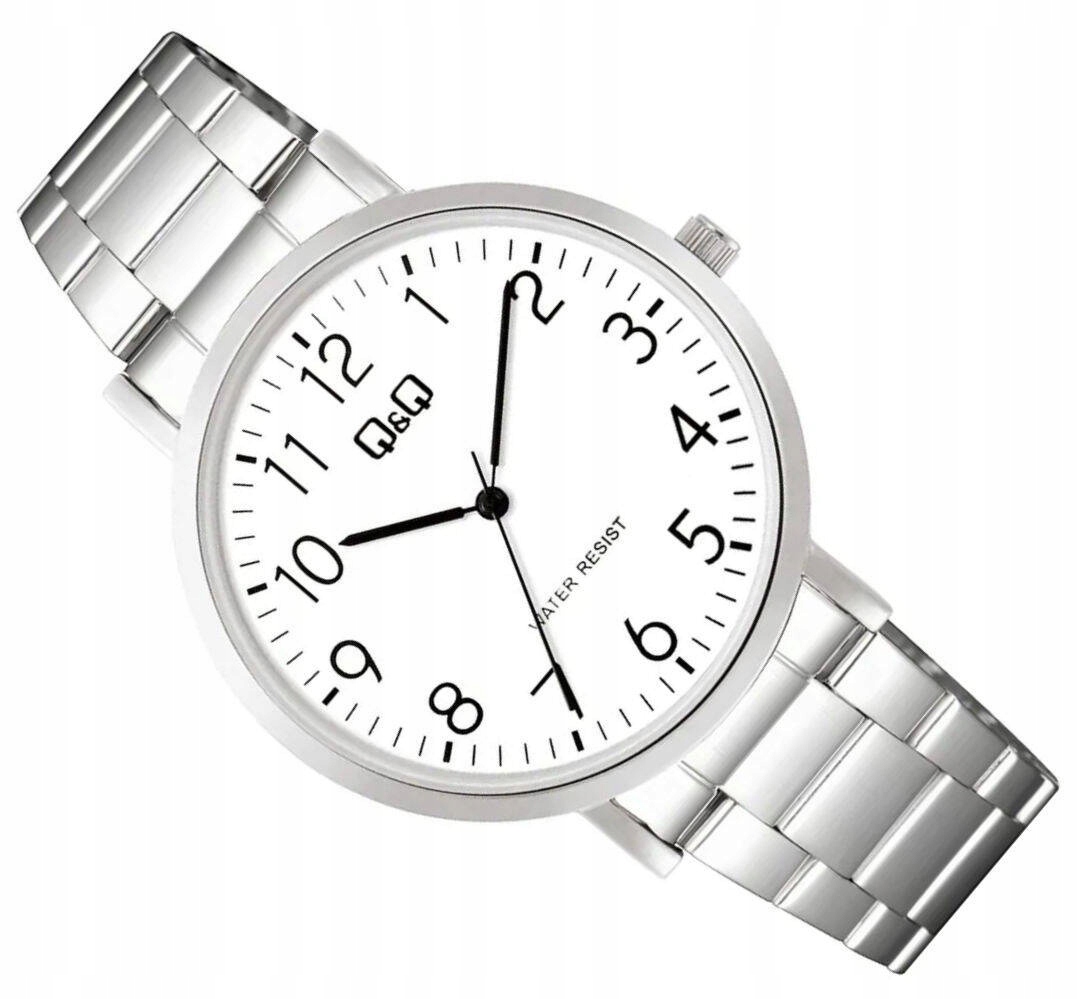 Ocelový Stříbrný Čitelný Pánské Hodinky Qq C34A-001P Na Ocelovém Náramku