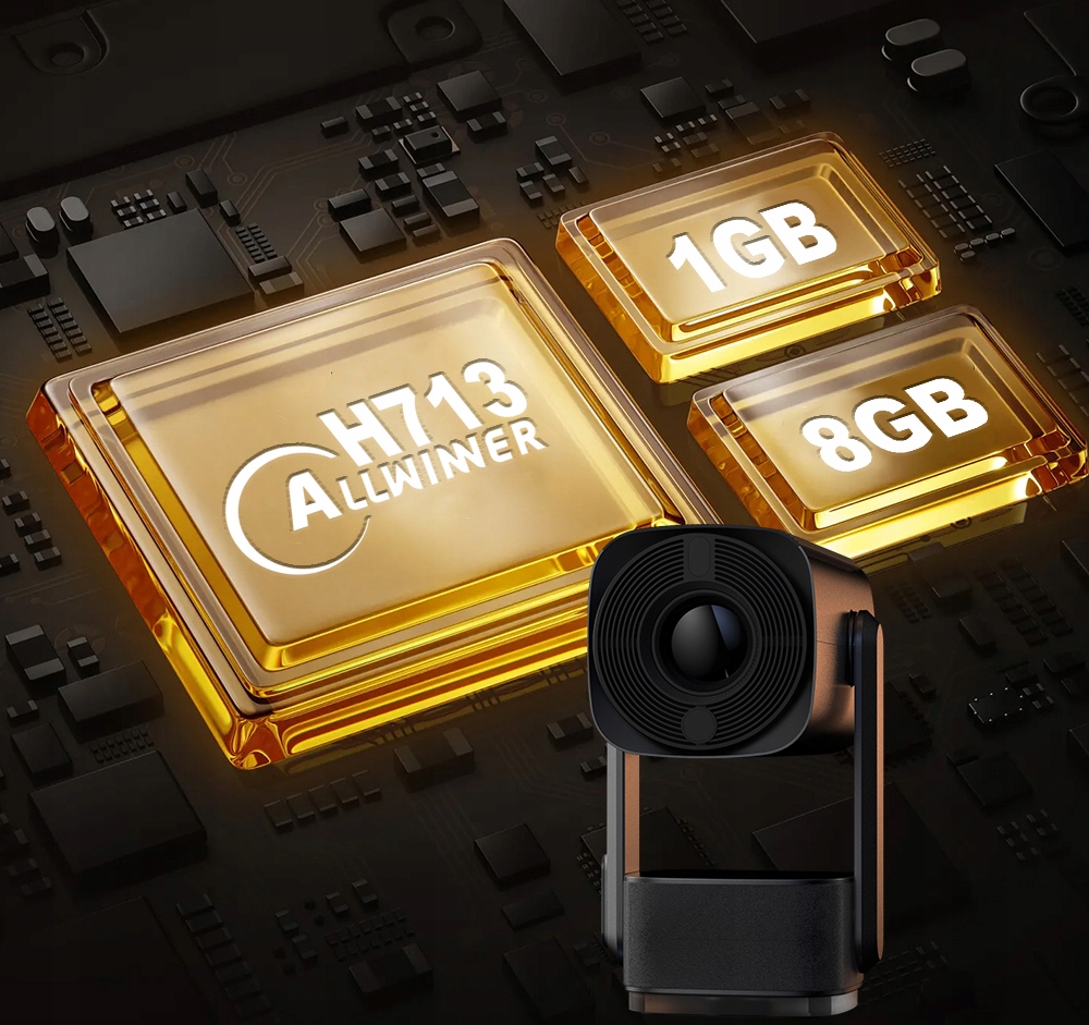 RZUTNIK PROJEKTOR 2024 OBROTOWY LED 2024 ANDROID WIFI PRZENOŚNY BATERIA Jasność lampy (ANSI) 4000 lm