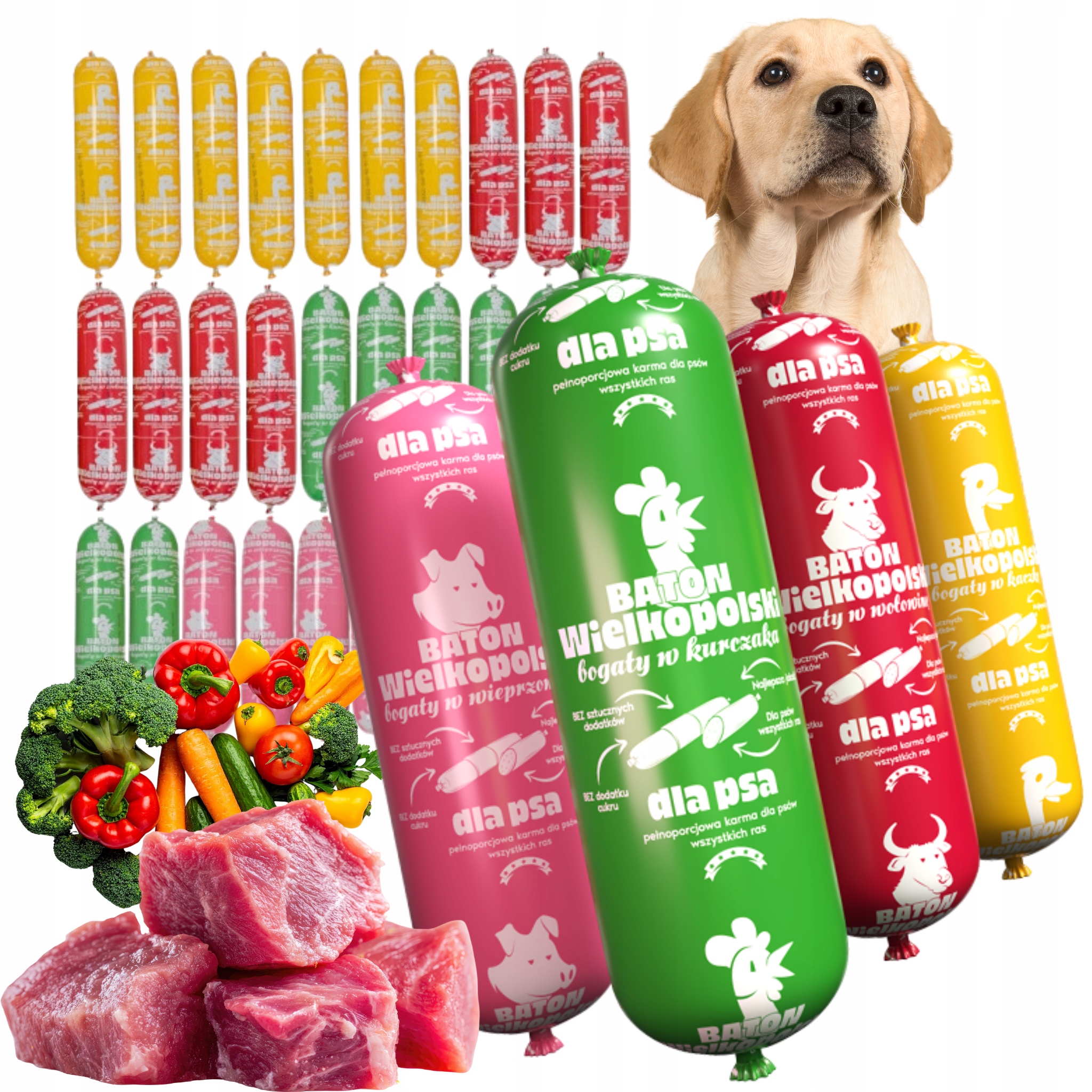 Karma dla psa mokra baton duża zawartość mięsa mix smaków 0,9kg 29 sztuk