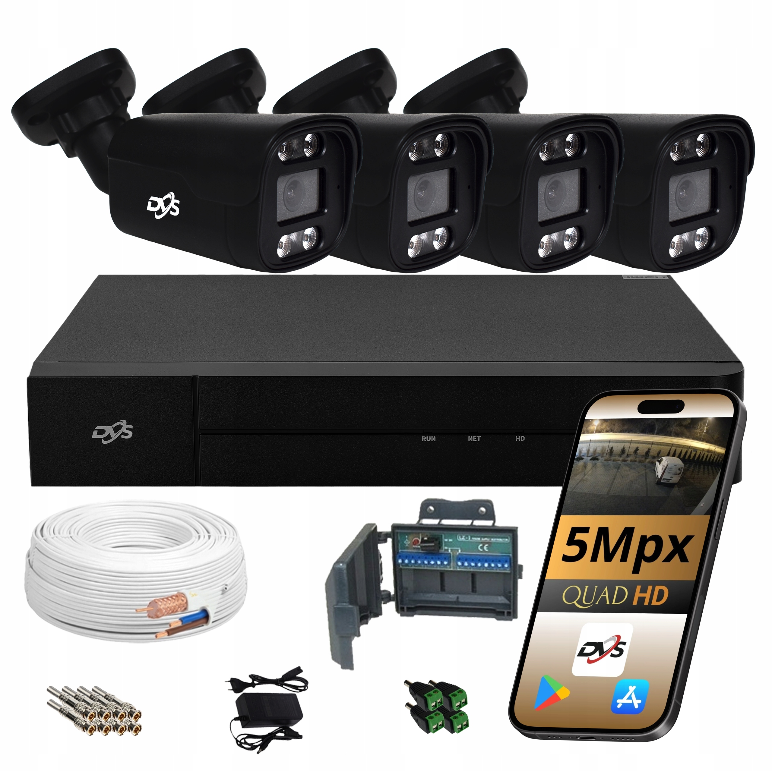 Sada 4 Analógových Kamer Na Monitorovanie Domu 5Mpx Dvs Led Ir Ahd/tvi