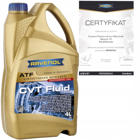 RAVENOL ATF CVT FLUID 4L - OLEJ PRZEKŁADNIOWY SKRZYNIA BEZSTOPNIOWA