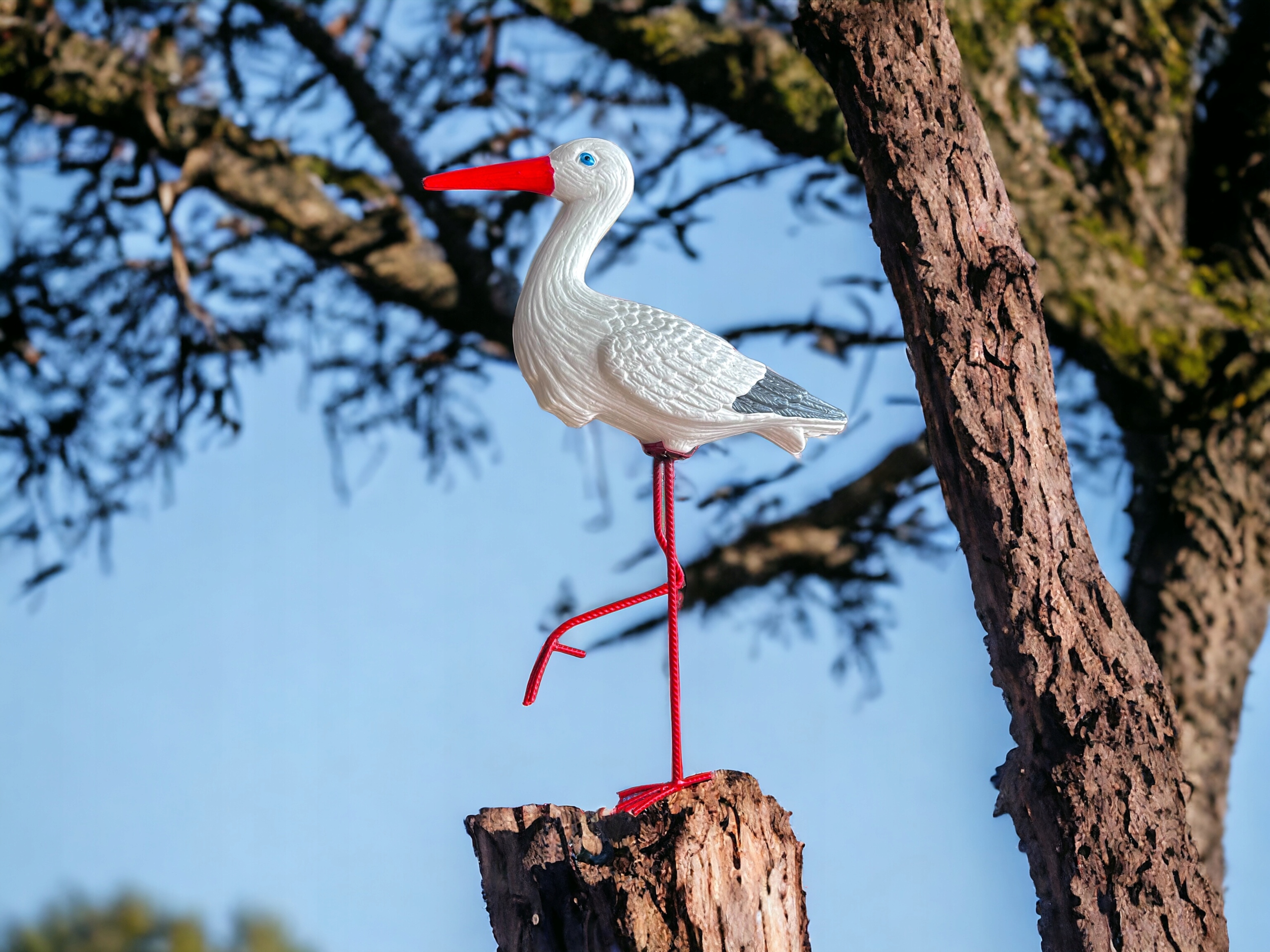 BOCIAN FIGURKA OGRODOWA PTAK WBIJANY STOJĄCY 47 CM DEKORACJA OGRODOWA Producent inna