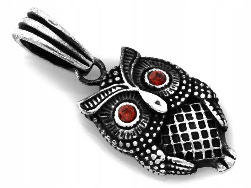 Stříbrný přívěsek 0.925 Sova s červenýma očima 3.22g, originální dárek