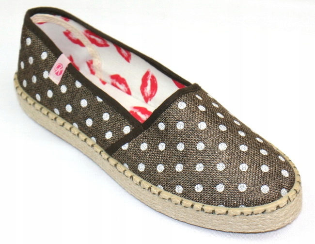 

Espadryle tenisówki Kyllie płótno wzór groszki 37