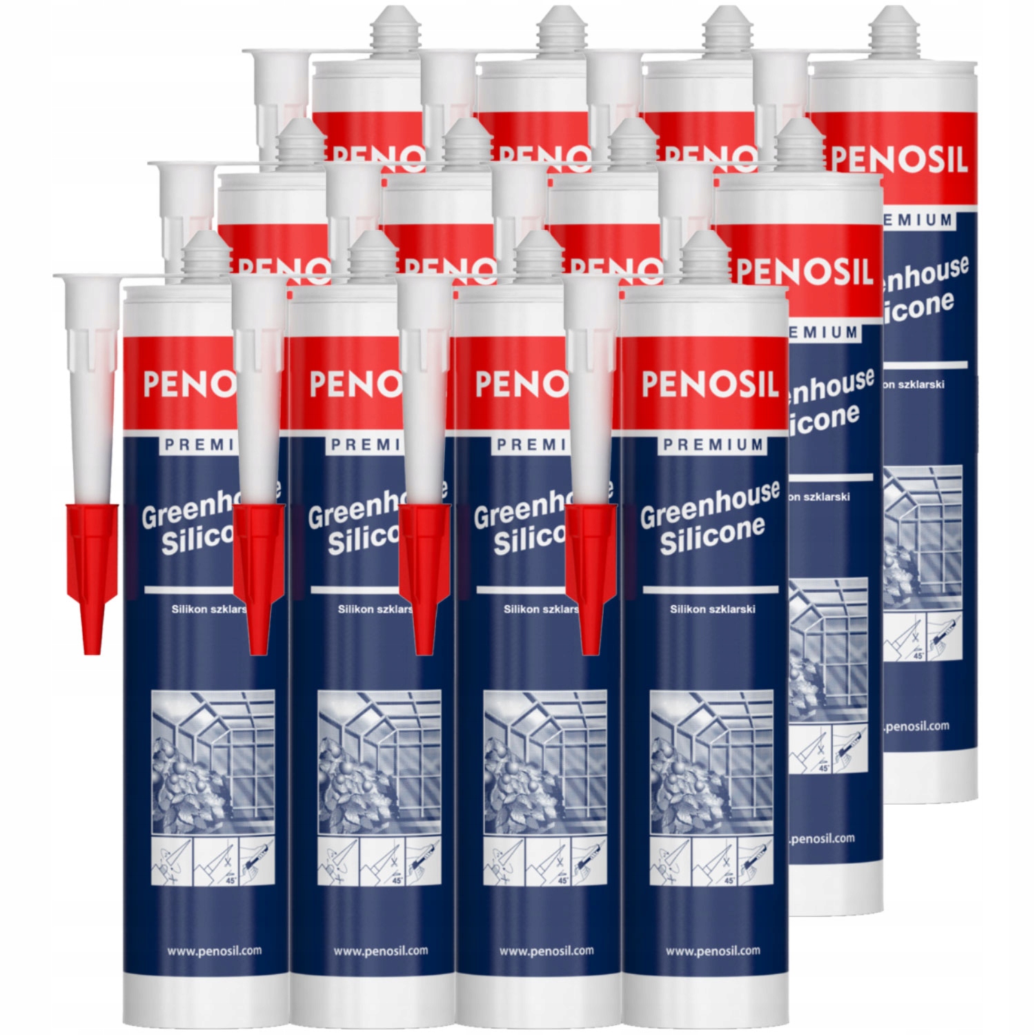 

12x Silikon Do Szklarni Szklarski Penosil Plexy