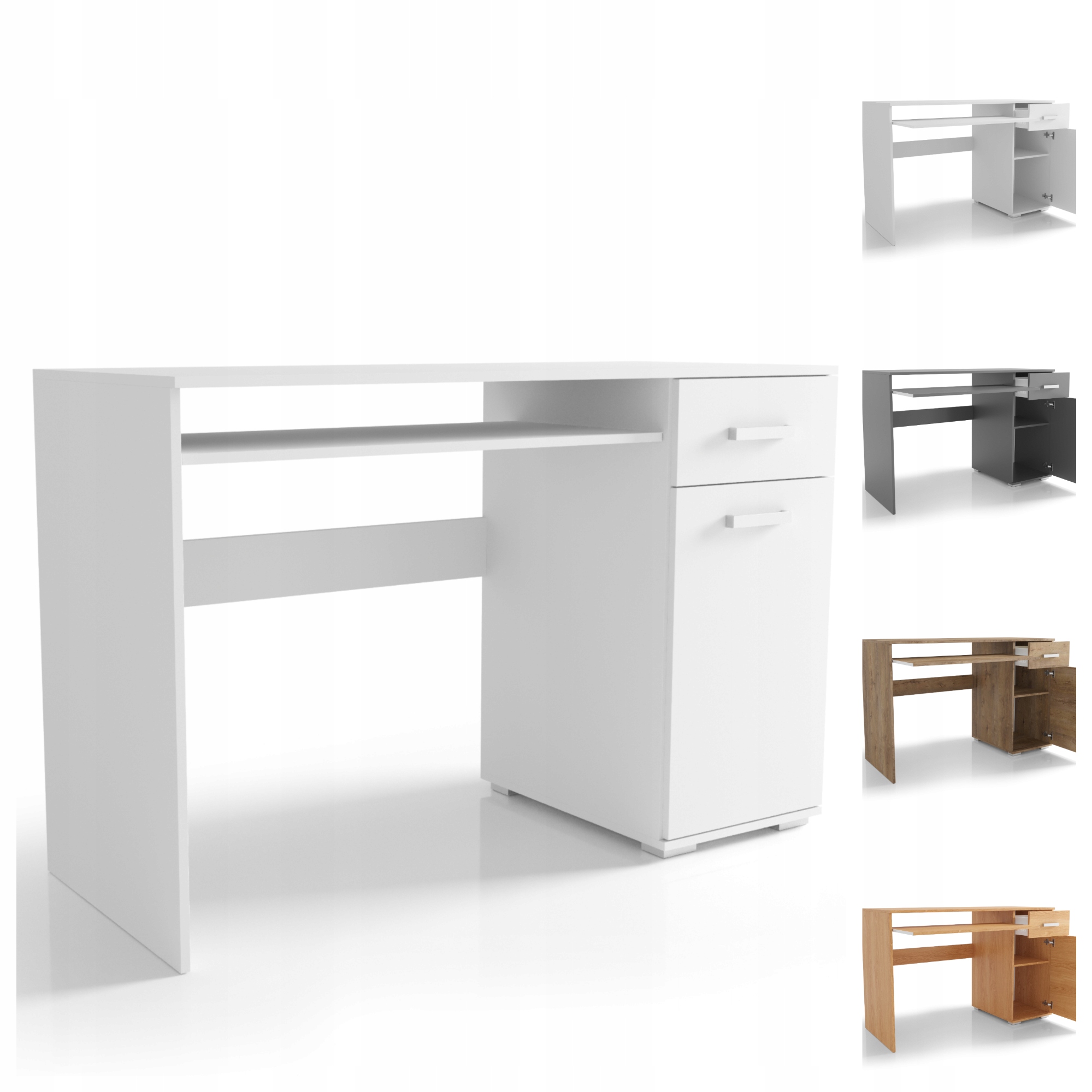 Psací stůl s policí na klávesnici se zásuvkou 90 cm VK1390 Pevná deska 18 mm