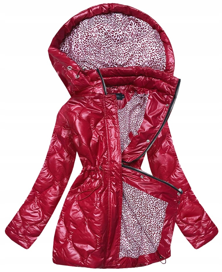 Prošívaná Bunda S Kapuce BH2182 Červená XXL (44)