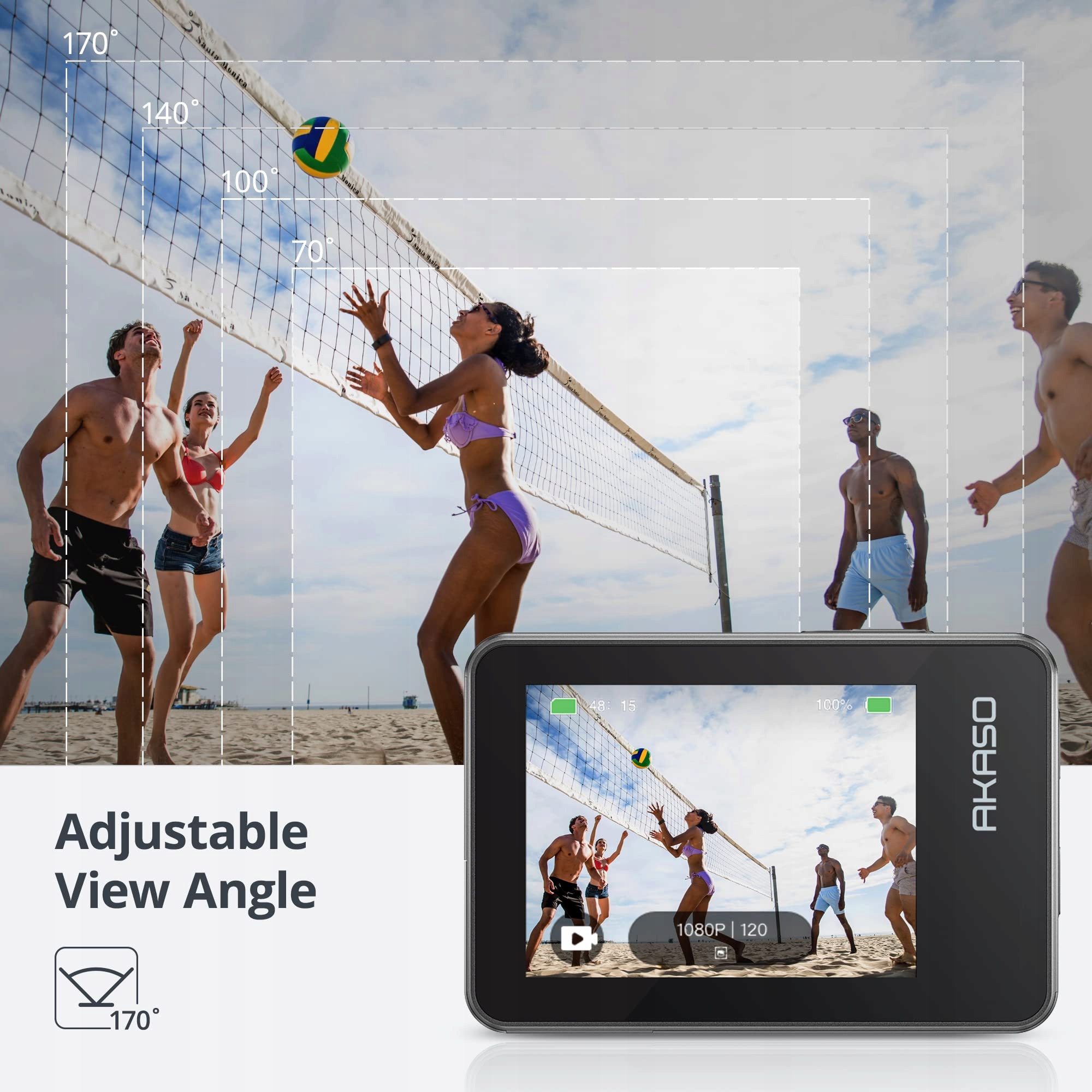 AKASO Brave 7 4K Kamera 30FPS 64GB microSDXC 20MP WiFi Wodoodporna — miniatura 5