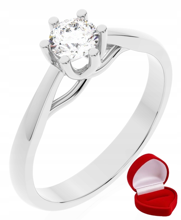 Zlatý Prstýnek 585 14k Brylant Lab 0,30 ct Bílé Zlato R27