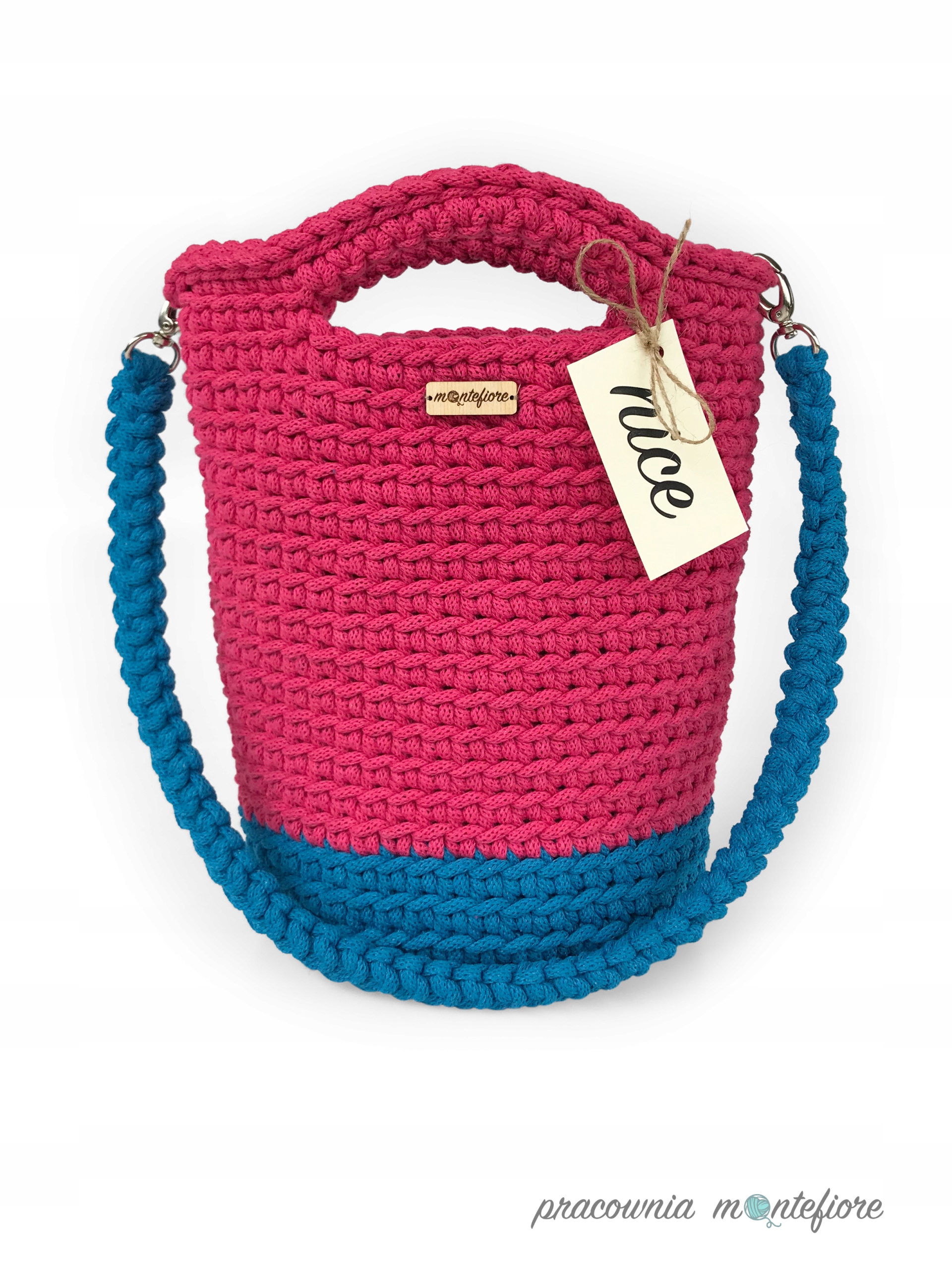 TORBA TOREBKA NA RAMIĘ Z BAWEŁNY HANDMADE KOLORY Marka inna