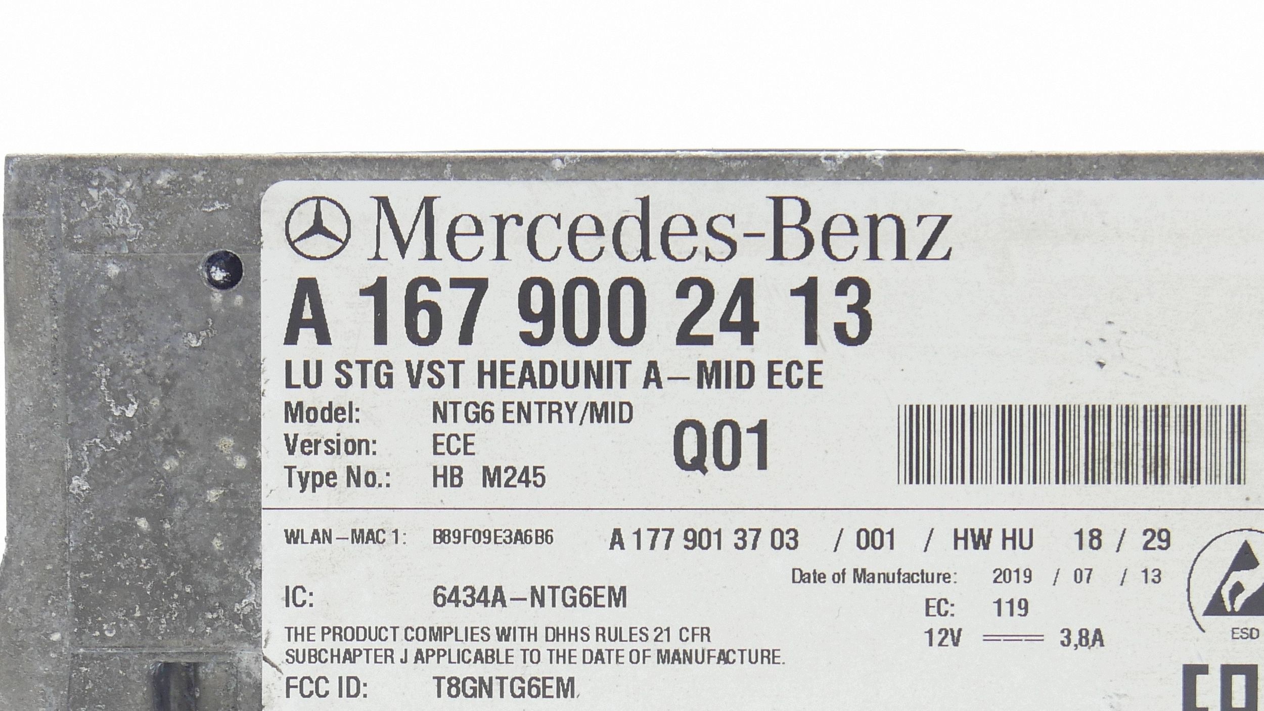 RADIO navigation module NAVI MERCEDES A W177 A1679002413