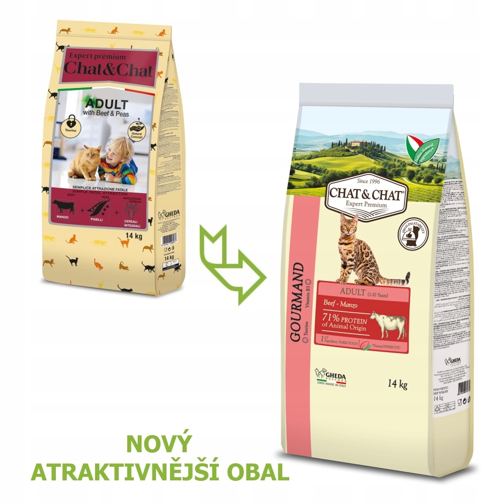 Levně Chat &amp; Chat Expert Adult Gourmand Beef 14 kg