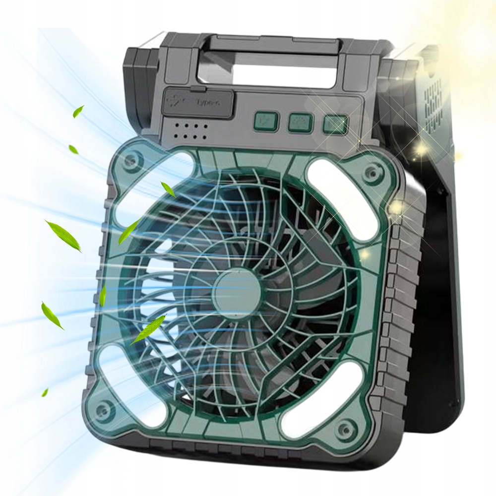 Kompaktní Bivakovací Ventilátor S Usb Solární Lampou, 4 Rychlostní Stupně