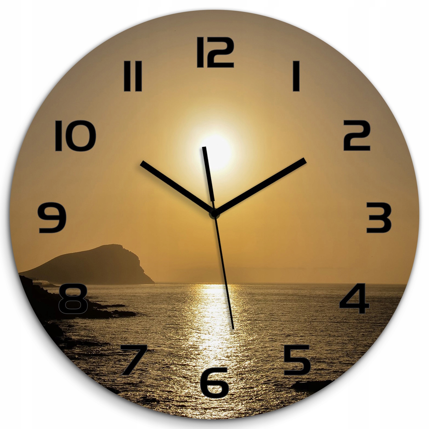 

Cichy szklany zegar Zachód słońca morze fi 60 cm