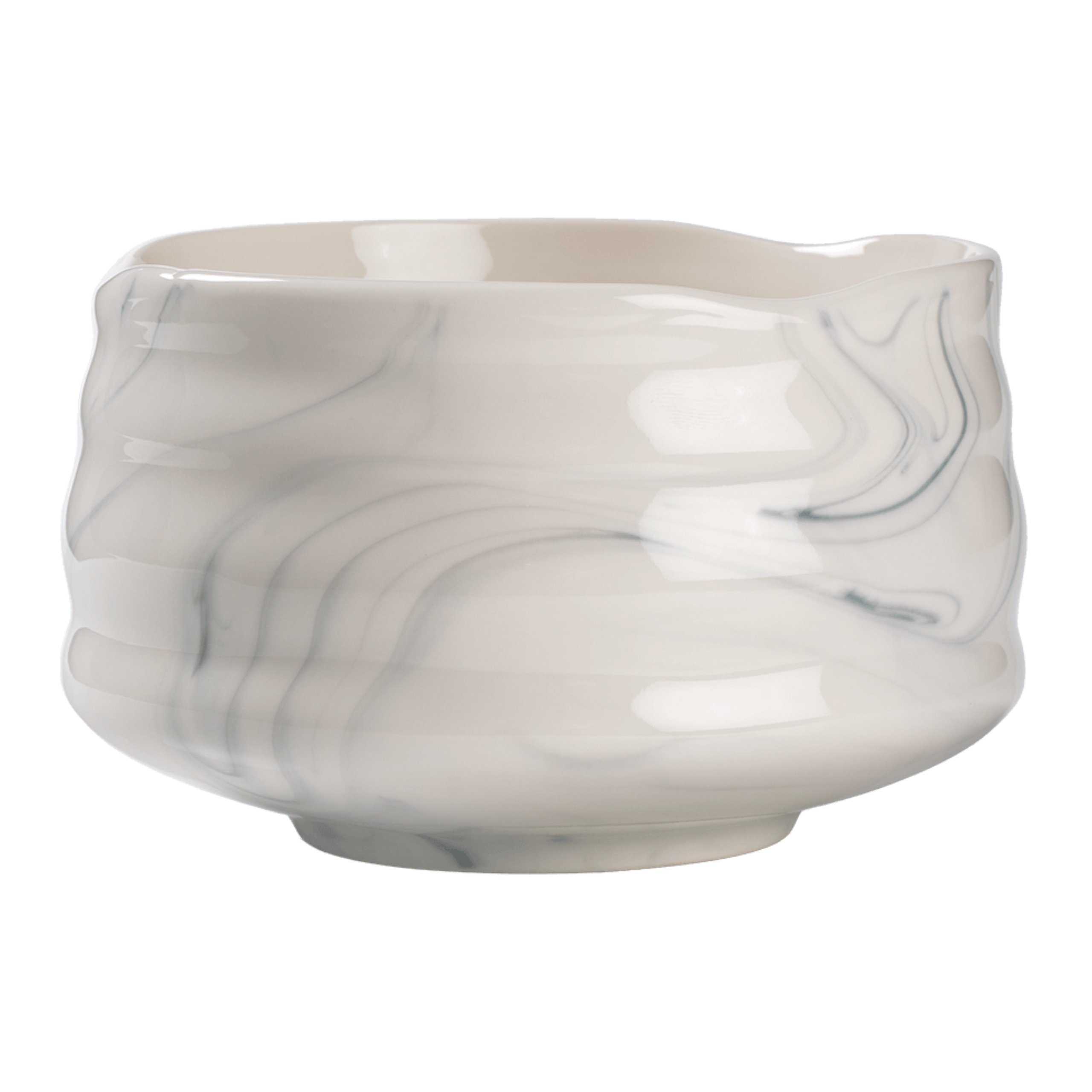 Keramická miska na matchu CHiATO Chawan Cloud Mist bílo-šedomodrá