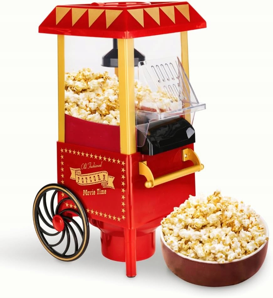 Stroj Na Popcorn Retro 1200 W Horký Vzduch Rychlý Popcorn 0,3 L