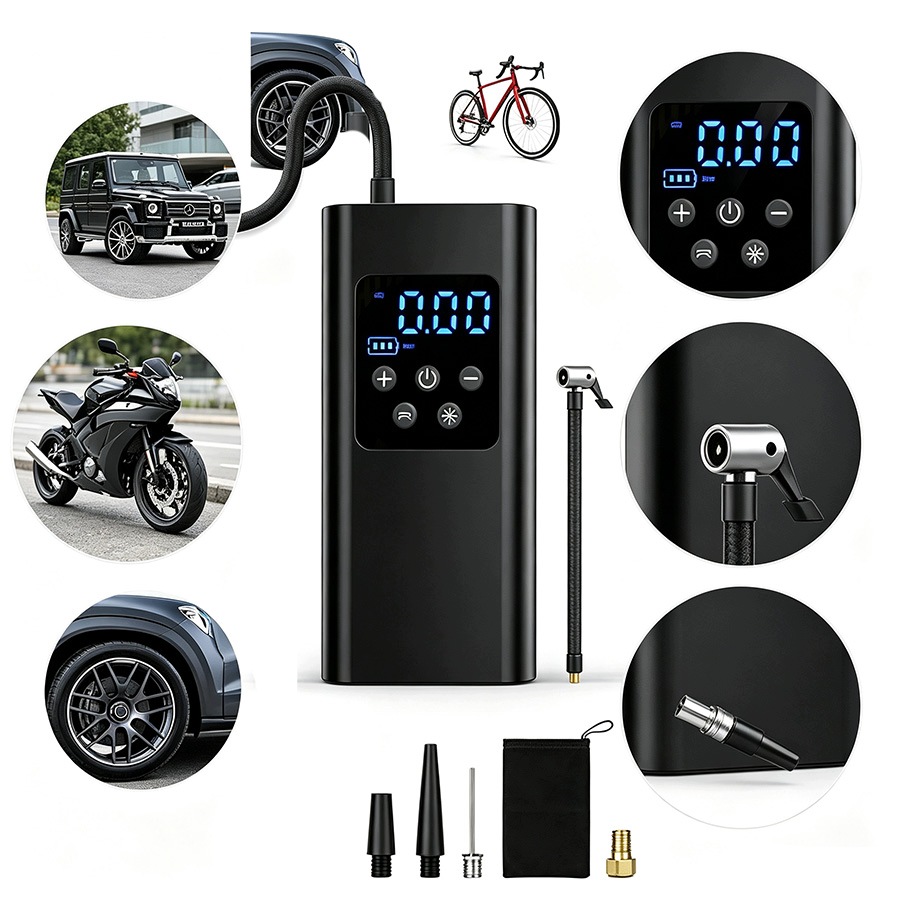 Přenosná Elektrická Pumpa 2000 Mah S Inteligentním Displejem