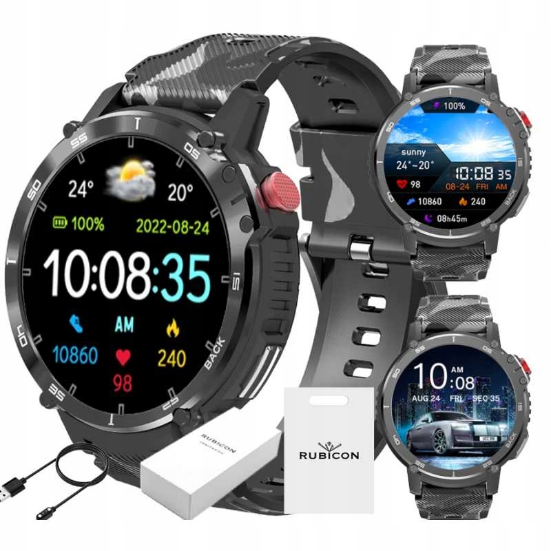 2 x Chytré Hodinky Pánský Vojenský Rozhovor Multifunkční Polské Menu