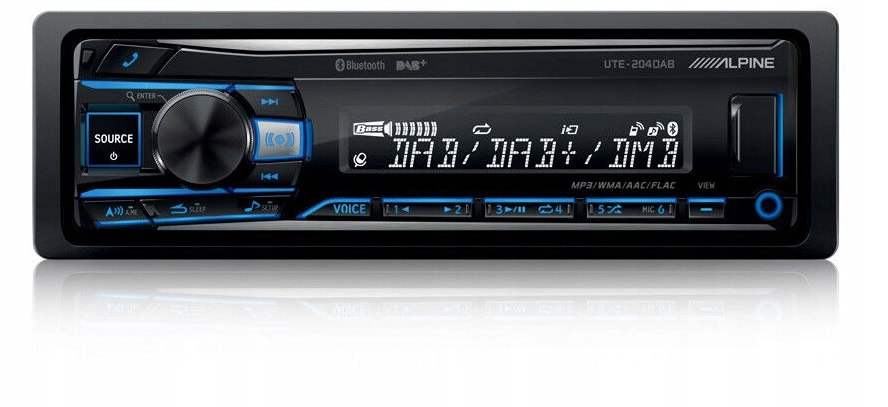 Alpine UTE-204DAB autorádio Aux MP3 Usb Bluetooth Dab+ VarioColor