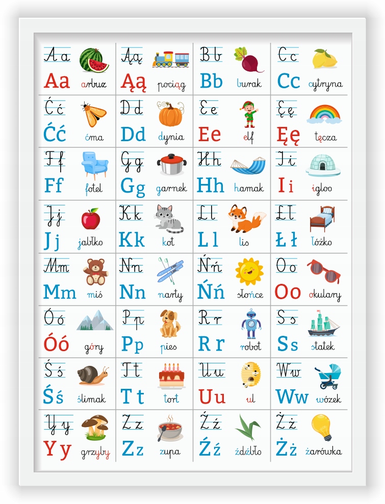 

Alfabet Litery Plakat Ramka (format 30x40cm)