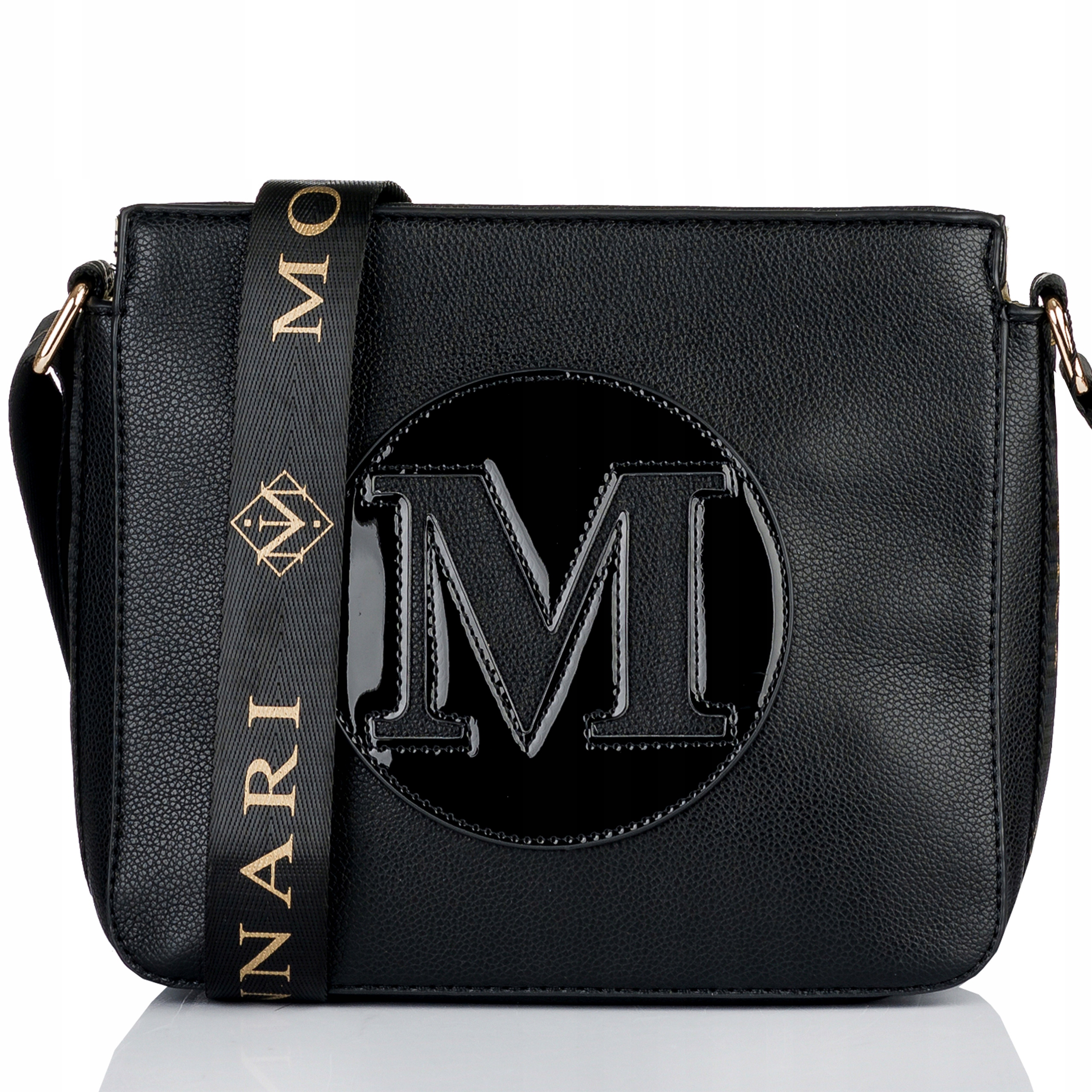 MONNARI Torebka na ramię LISTONOSZKA Pojemna PASEK LOGO PREMIUM