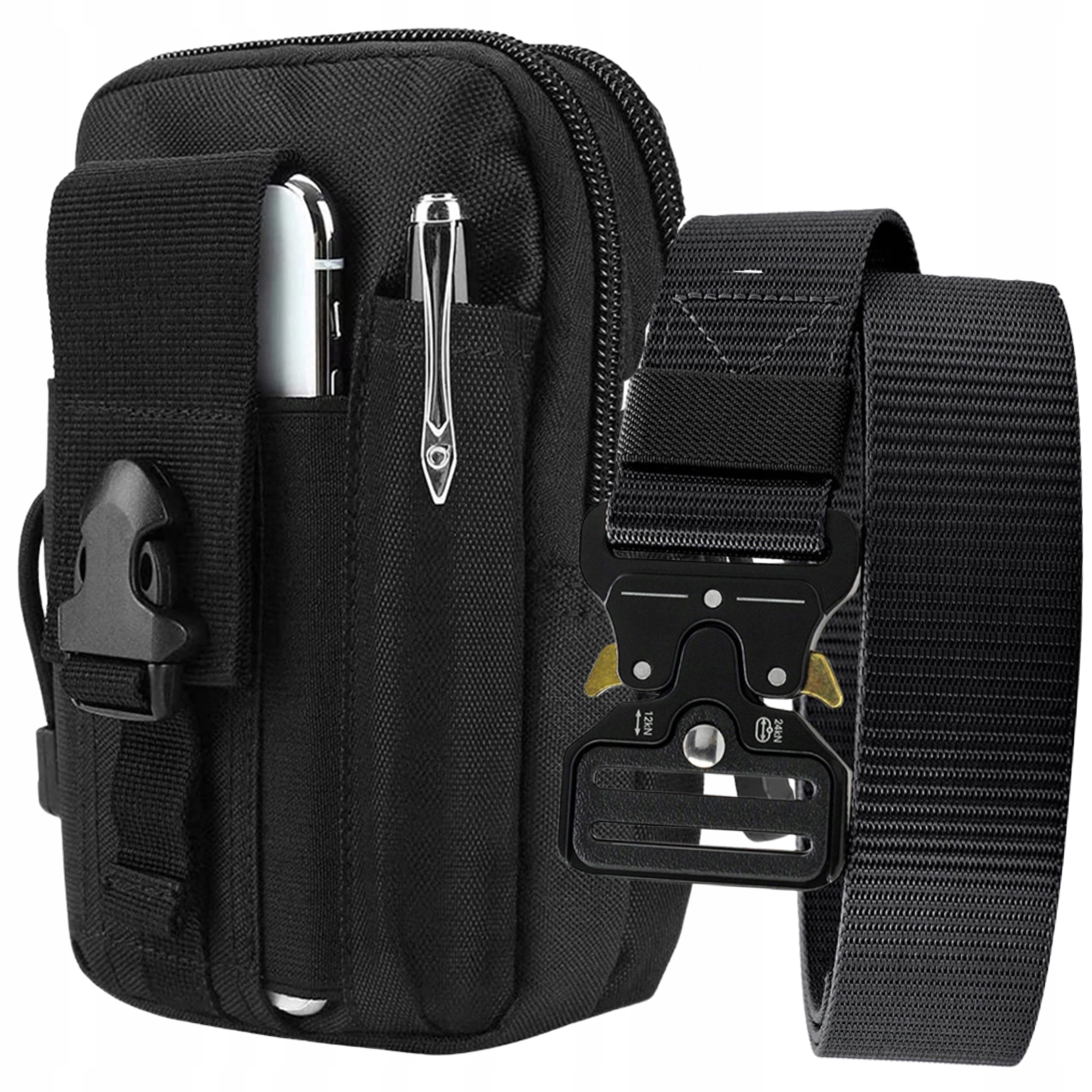 MILITARNA SASZETKA WOJSKOWA CZARNA WODOODPORNA SOLIDNY PASEK PAS SURVIWAL Marka Verk Group