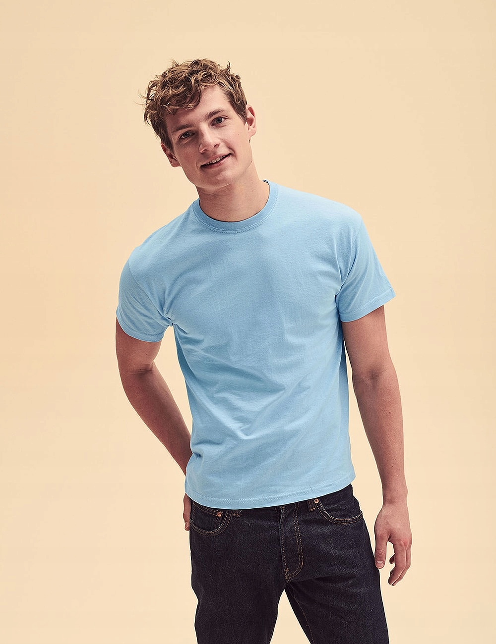 T-SHIRT KOSZULKA - FRUIT OF THE LOOM - 21 kolorów MĘSKA BAWEŁNIANA ORIGINAL Dekolt okrągły