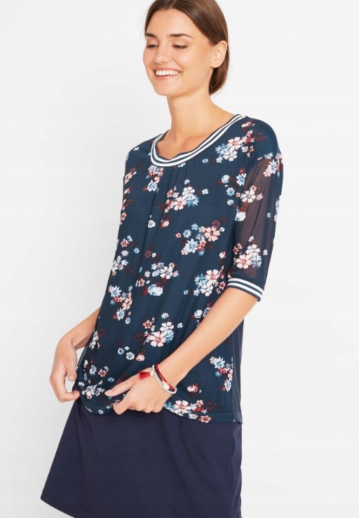 Bonprix 40 S30 KOSZULA DWUWARSTWOWA Z SIATECZKĄ