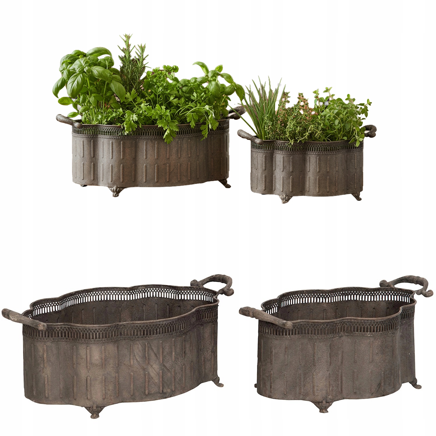 Obal Na Kvetináč Na Kvetináč Veľký Na Bylinky Balkon Terasa Korytko Loft Kovový 46 cm