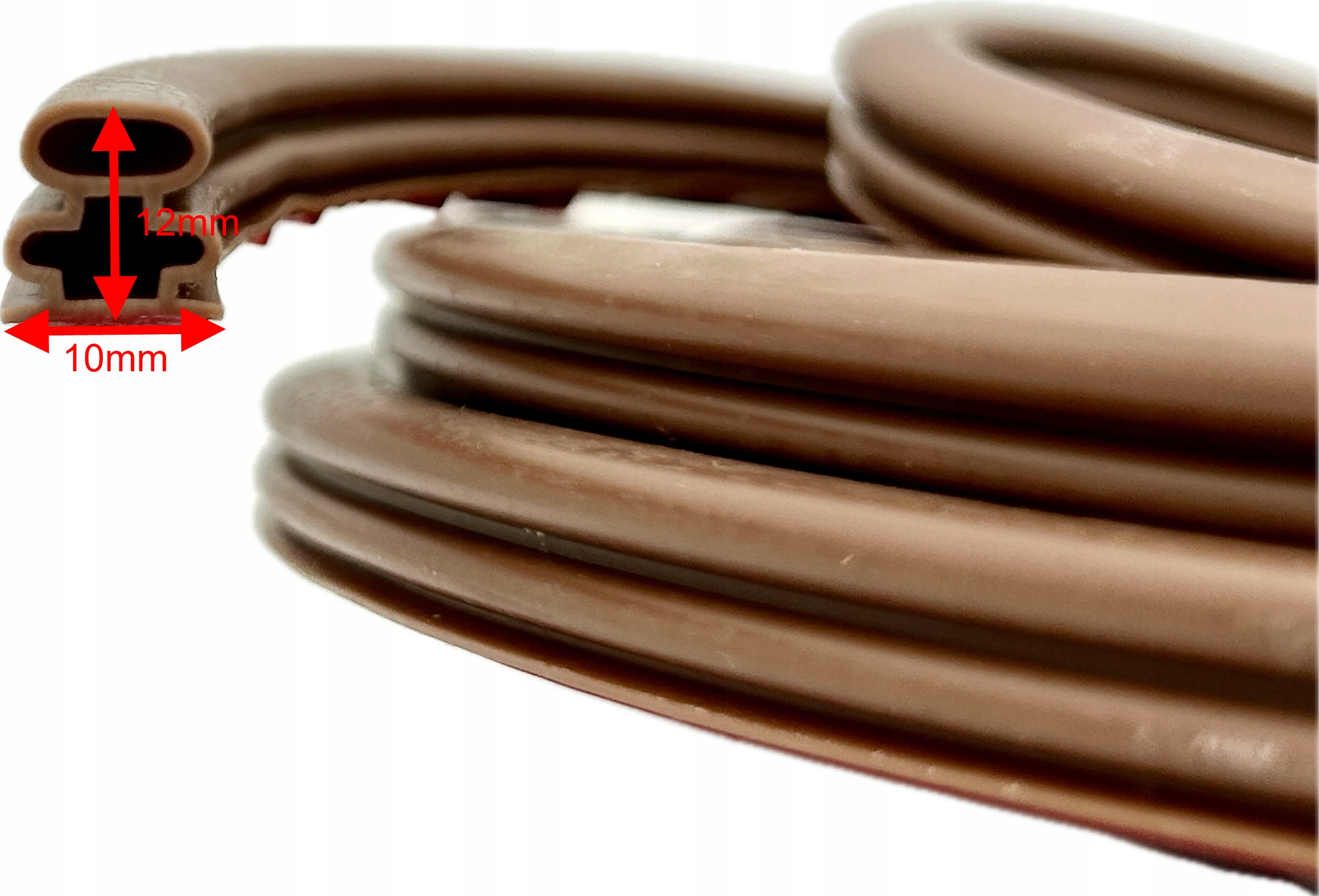 USZCZELKA DO DRZWI CHIŃSKICH SAMOPRZYLEP 10X12 6mb Kolor brązowy