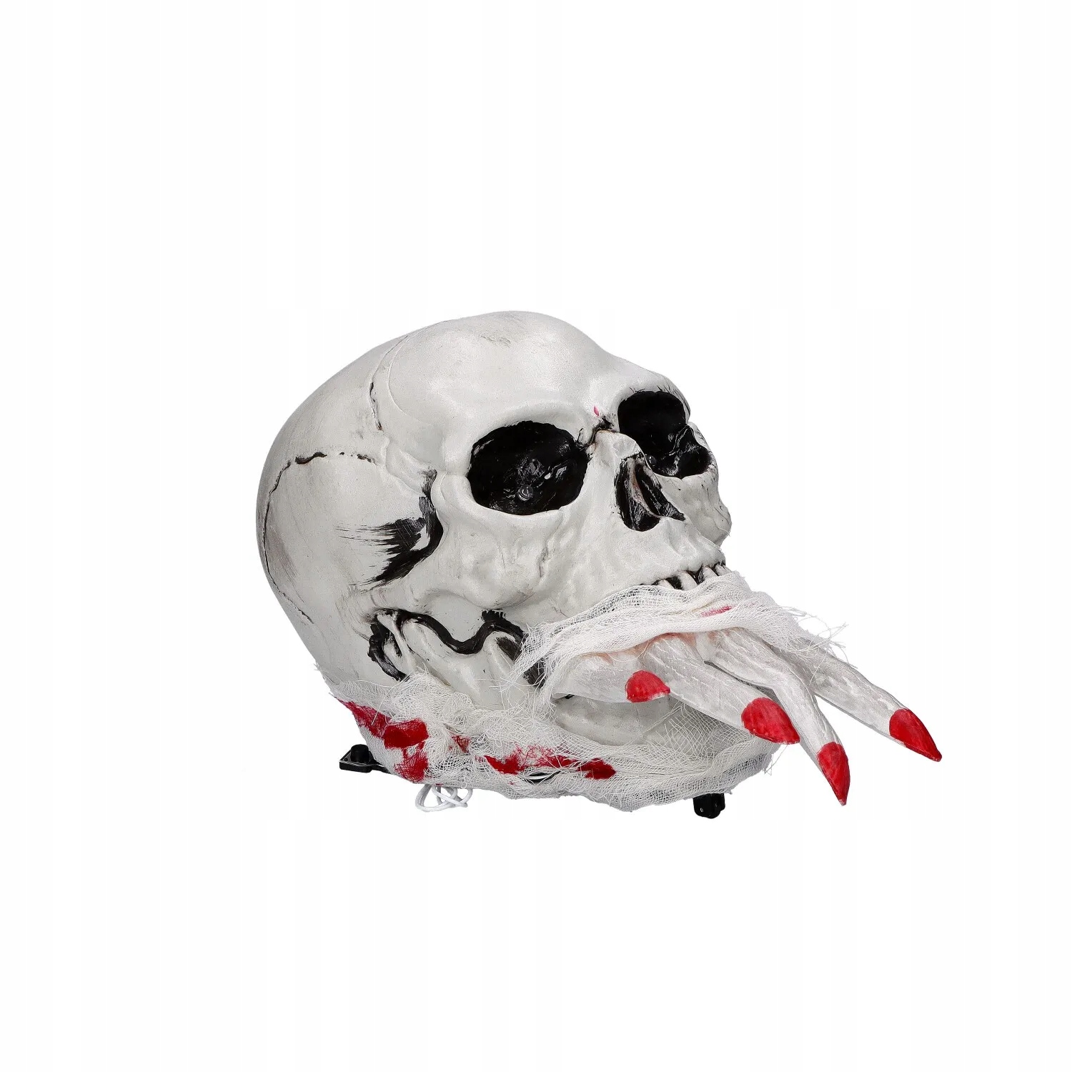 lebka s prsty Interaktivní dekorativní Halloween 24 cm