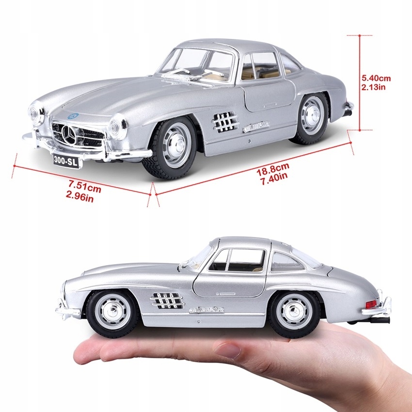 Mercedes-Benz 300 SL 1:24 model Bburago 18-22023 Minimalny wiek dziecka 0