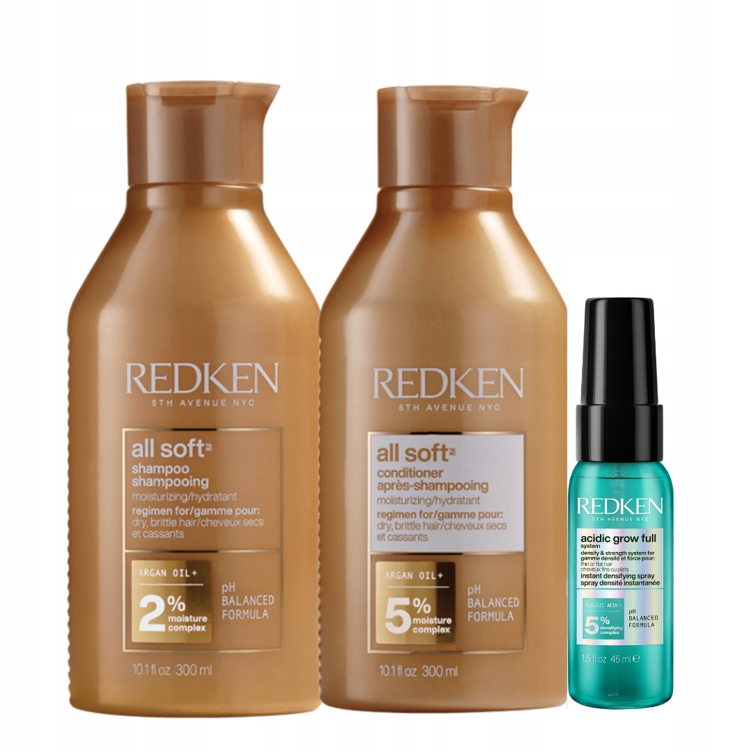 Redken All Soft Nawilżający Zestaw do Włosów Szampon 300ml i Odżywka 300ml