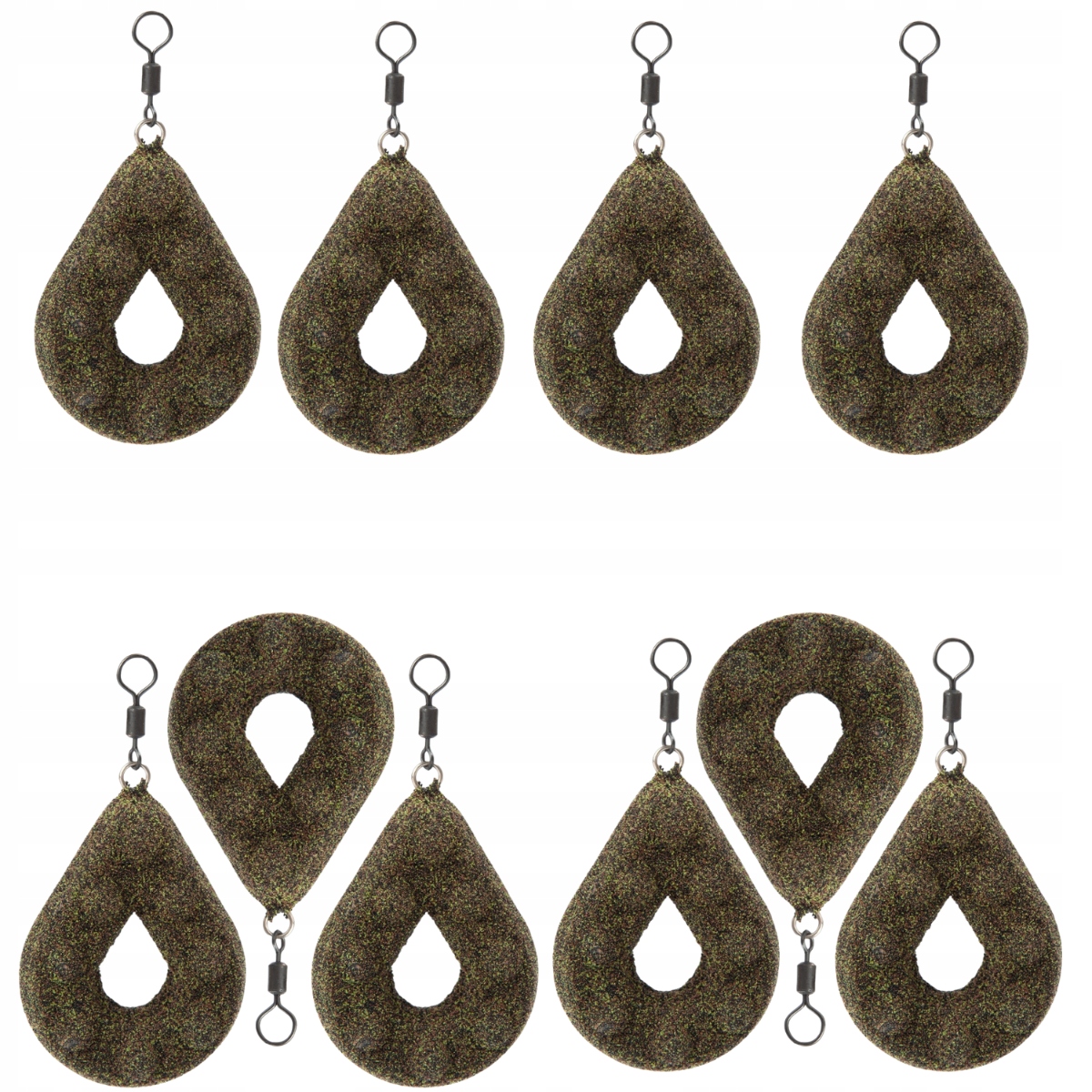 Závaží Grippa s obratlíkem zelené Undercarp 10 kusů 300 g