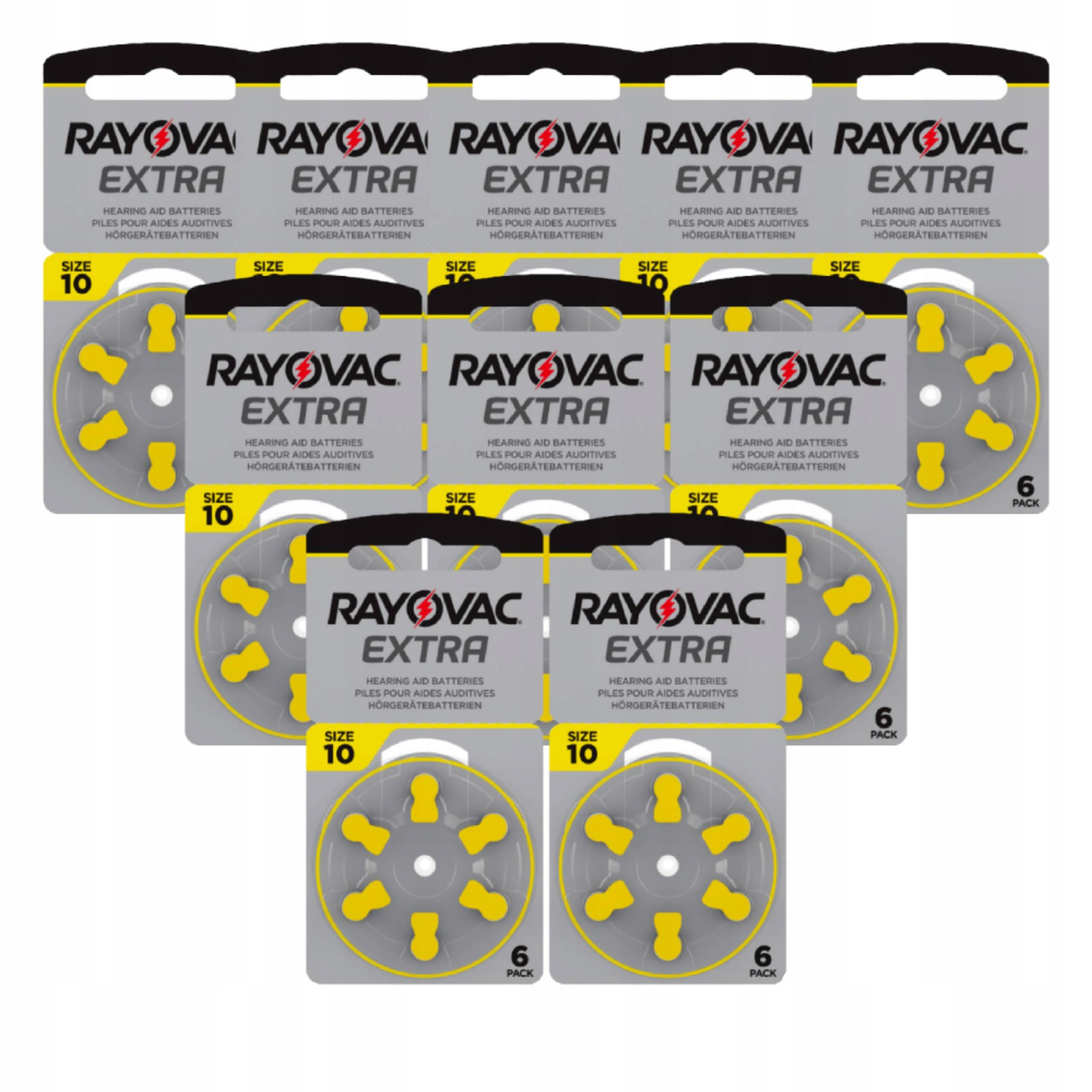 

60x Baterie Rayovac do aparatów słuchowych 10 Mf