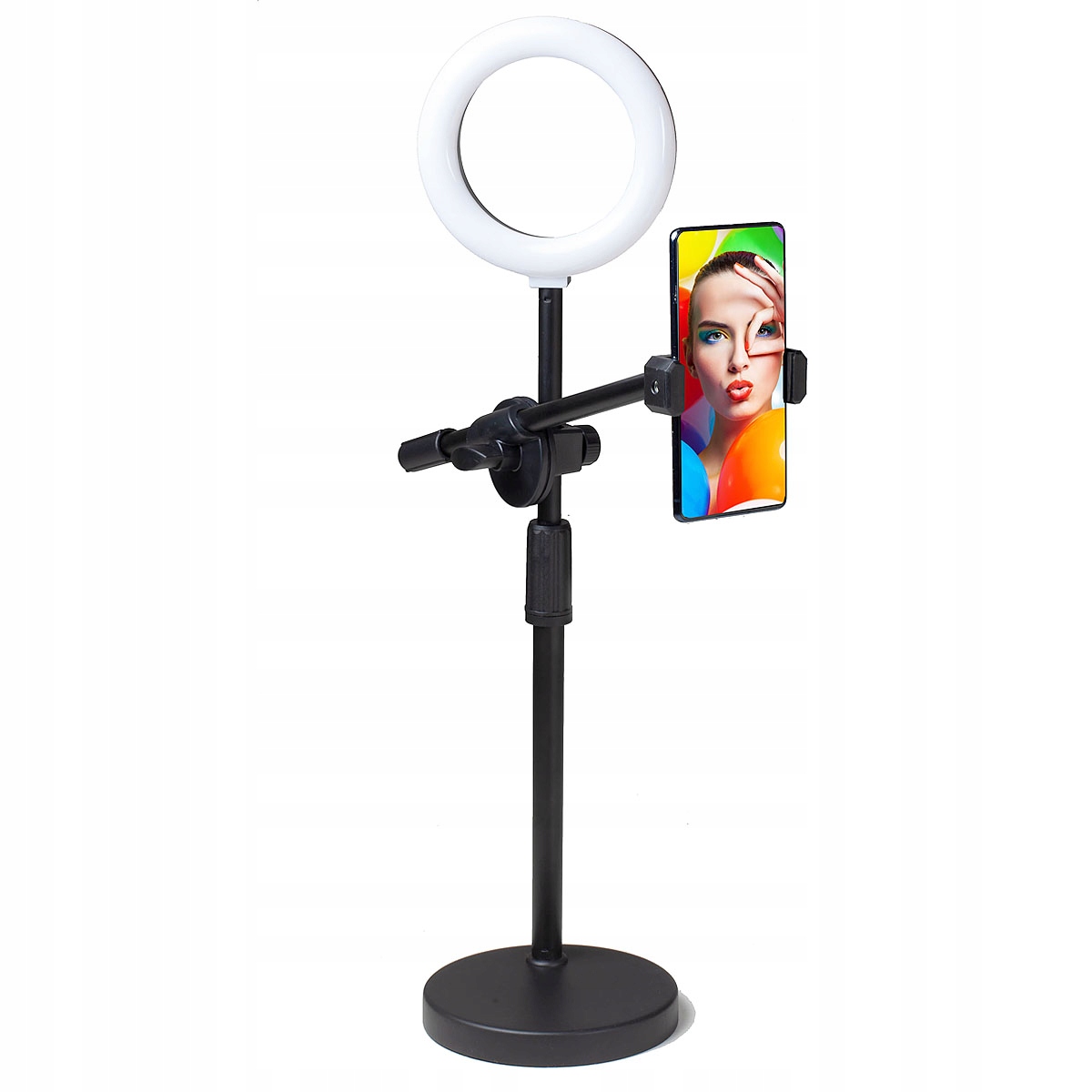 Statyw z lampą RING do smartfona na biurko Live YouTube TikTok Marka CineGEN