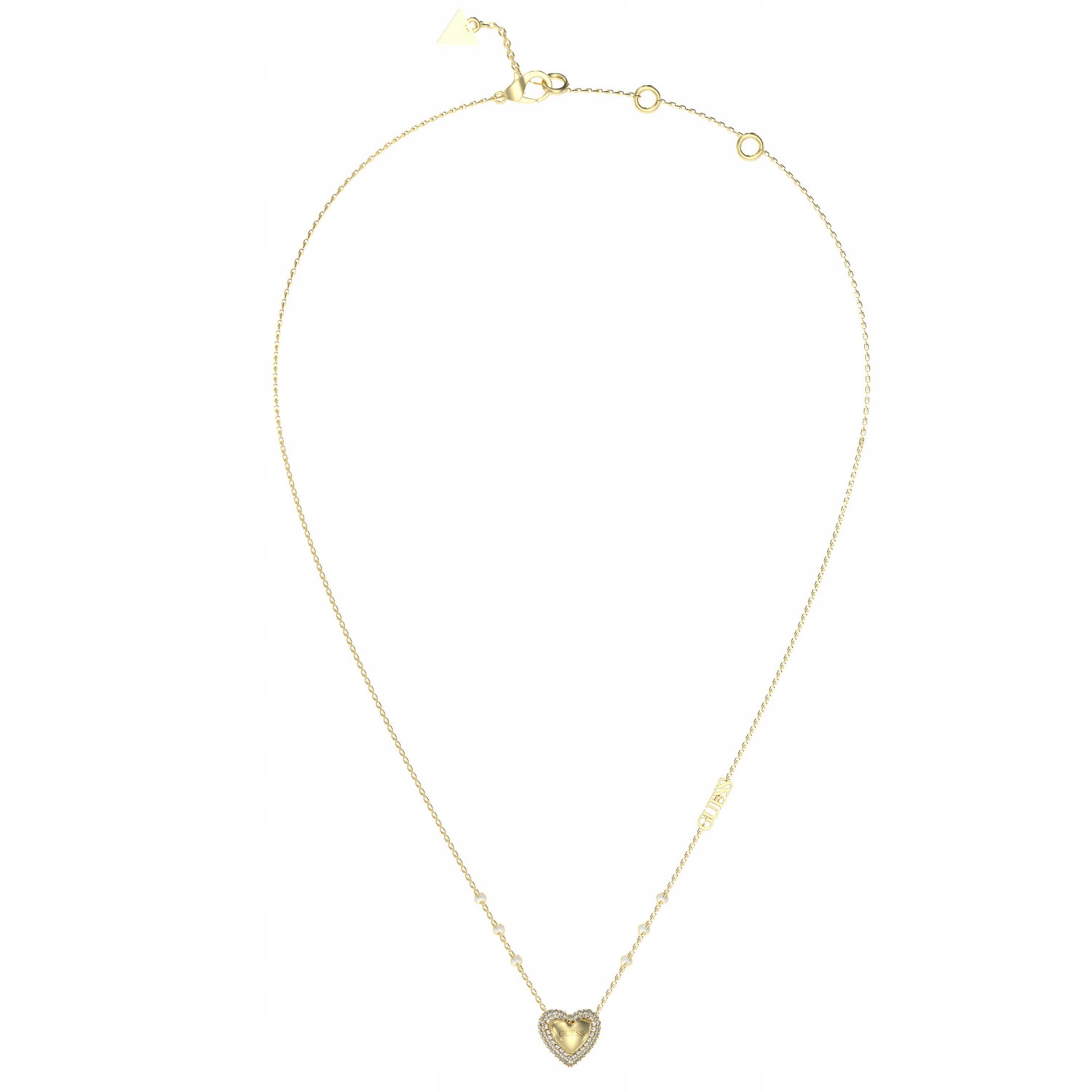 Náhrdelník Guess zlaté srdce zirkon 46 cm